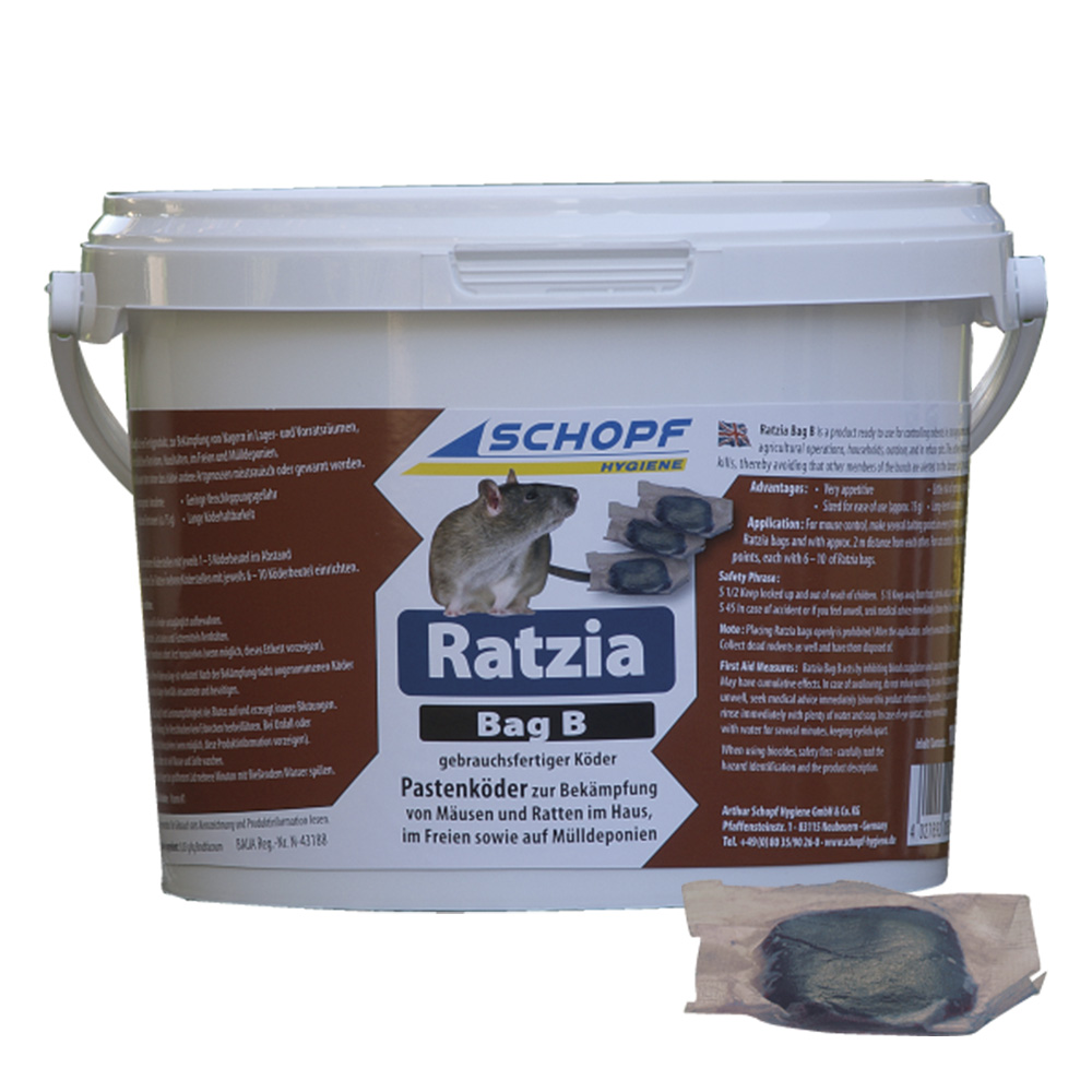 Schopf Ratzia Bag B 25 Blau Mäuse Rattenköder 1,5 kg (ACHTUNG VERSANDDAUER)