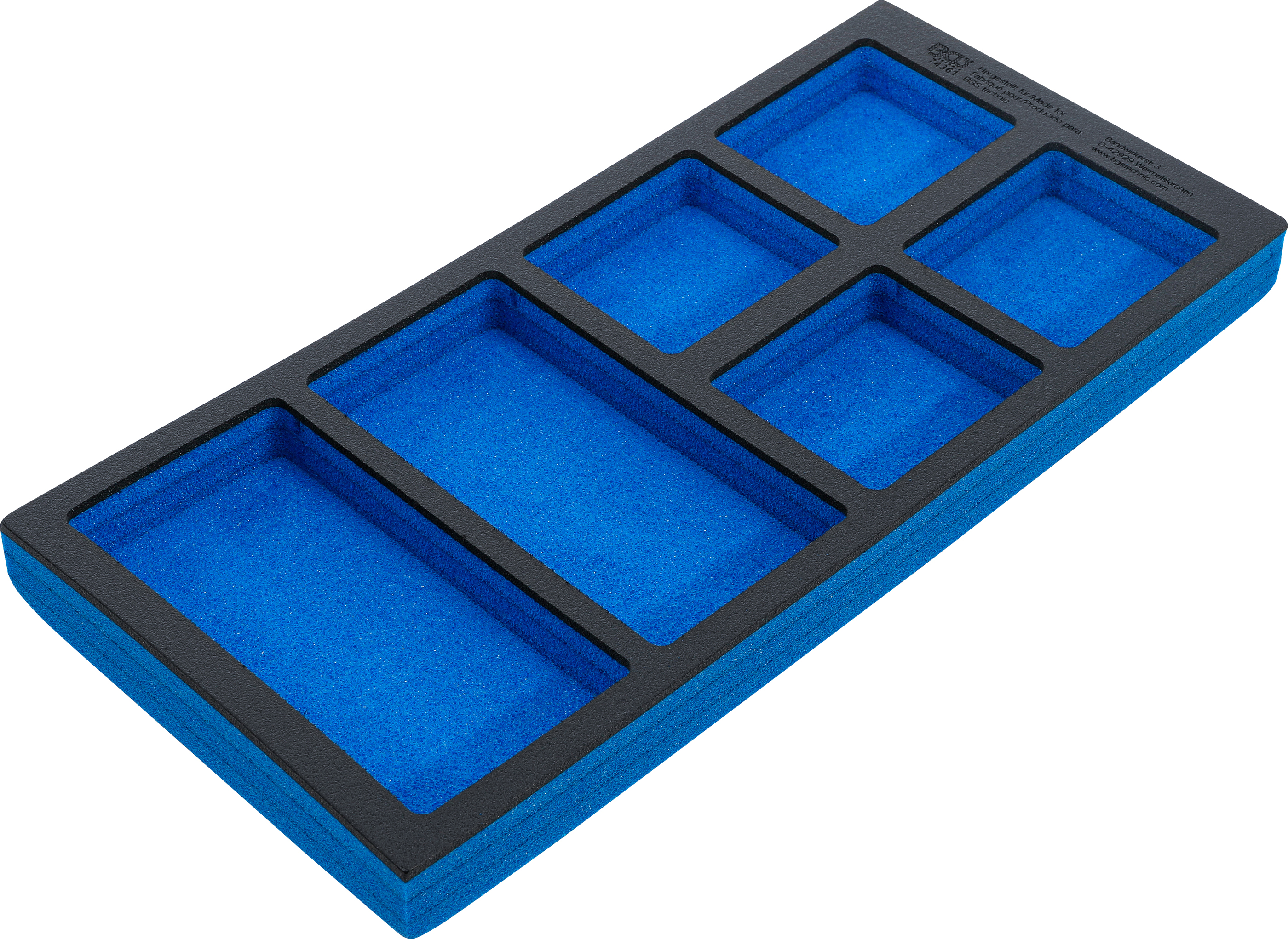 BGS Werkstattwageneinlage 1/3, leer: 6 Ablagefächer | 408 x 189 x 32 mm