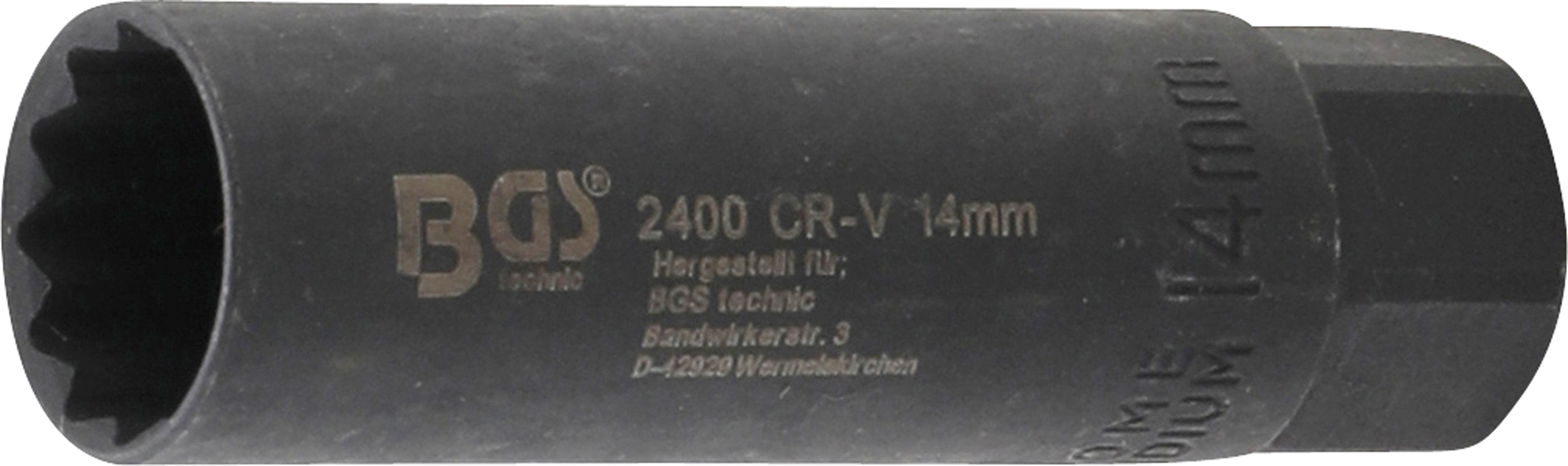 BGS Zündkerzen-Einsatz Sechskant | Antrieb Innenvierkant 10 mm (3/8") | SW 14 mm
