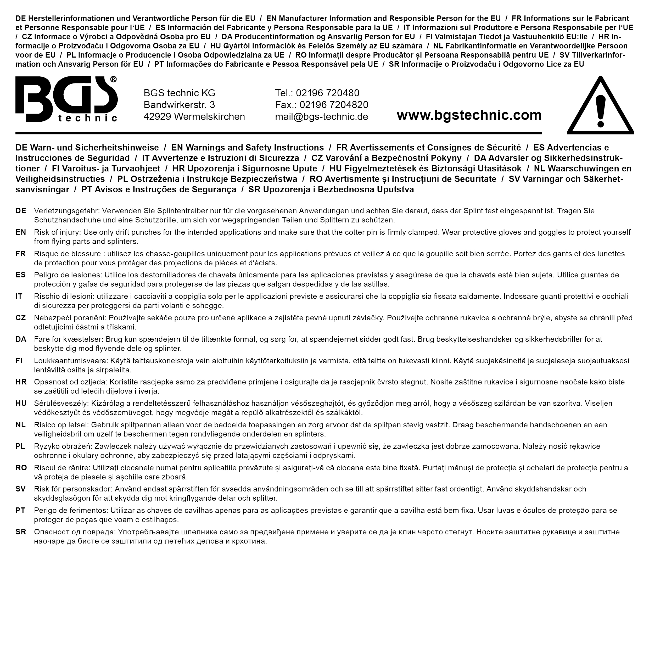 BGS Splintentreiber | 260 mm | 12 mm