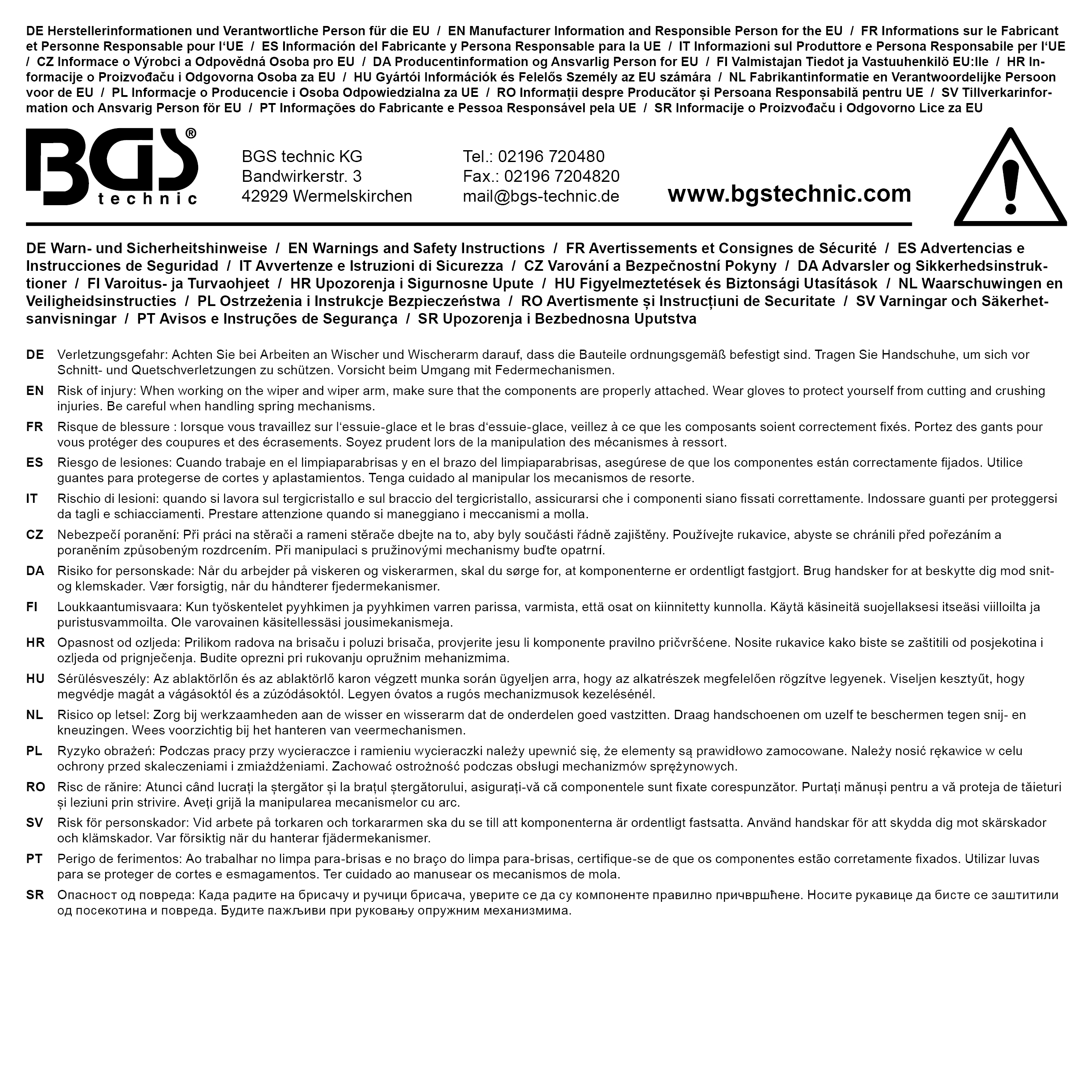 BGS Scheibenwischerarm-Abzieher-Satz | universal | 13-tlg.