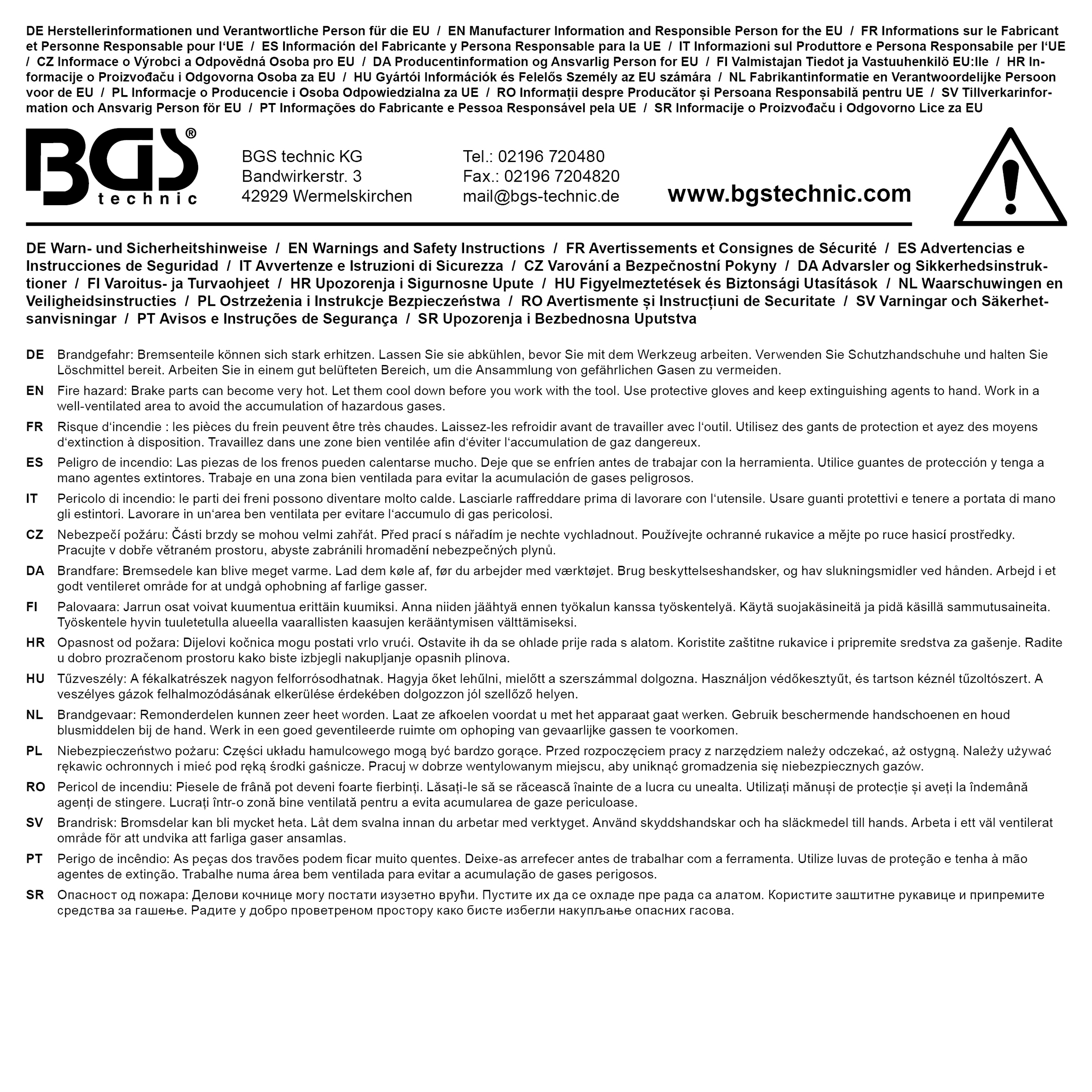 BGS Werkstattwageneinlage 1/3: Bremskolben-Rückstell-Werkzeug | mit Ratschenfunktion | 7-tlg.