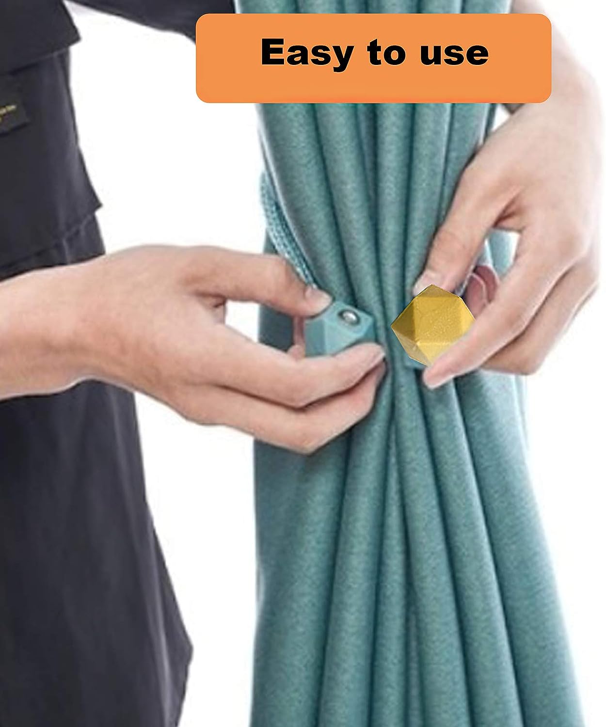 ACCIEEY 4 Stück Vorhanggurte, magnetische Schnallen, geflochtene Schnallen, zweifarbige Kugelgurte, Zubehör für Vorhänge, Dekoration für Zuhause Golde