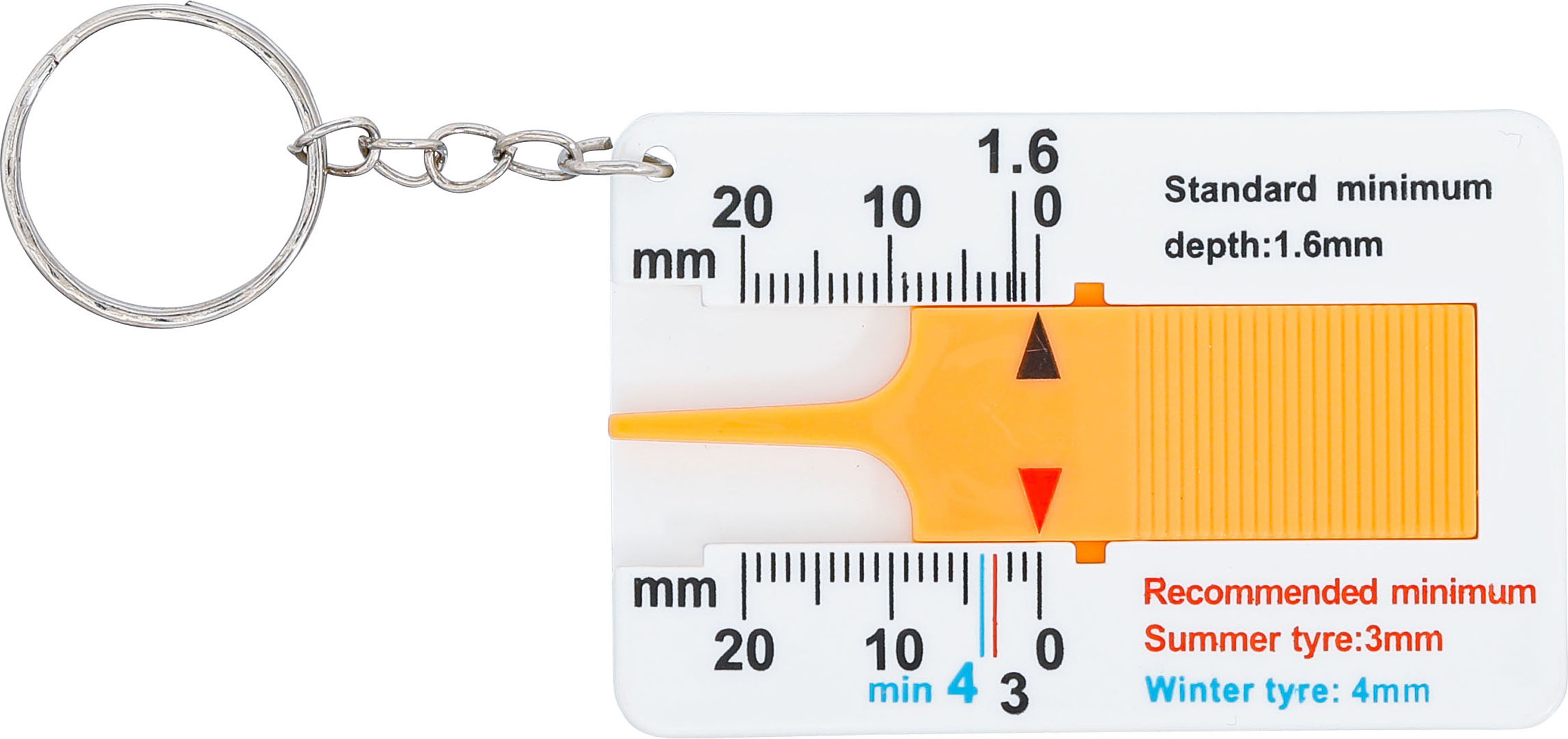 BGS Profiltiefenmesser | mit Schlüsselanhänger | 0 - 20 mm