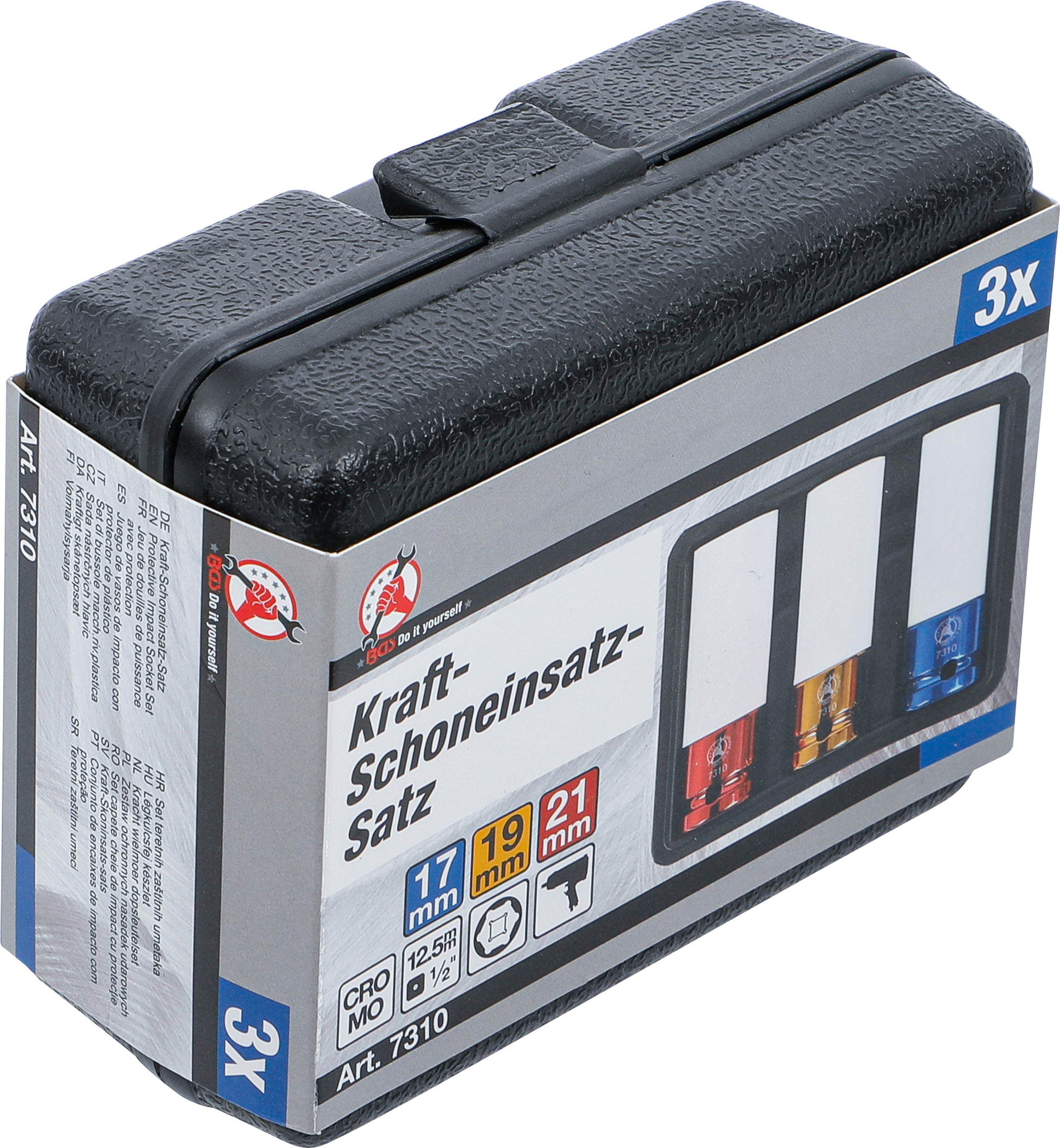 BGS Kraft-Schoneinsatz-Satz | Antrieb Innenvierkant 12,5 mm (1/2") | SW 17 - 19 - 21 mm | 3-tlg.