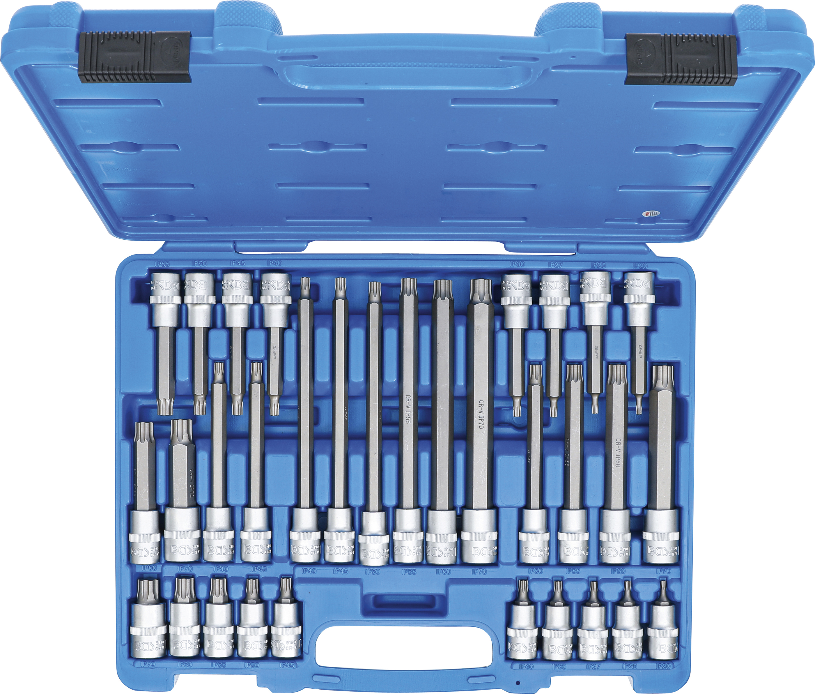 BGS Bit-Einsatz-Satz | Antrieb Innenvierkant 12,5 mm (1/2") | TP-Profil (für Torx Plus) TP20 - TP70 | 32-tlg.