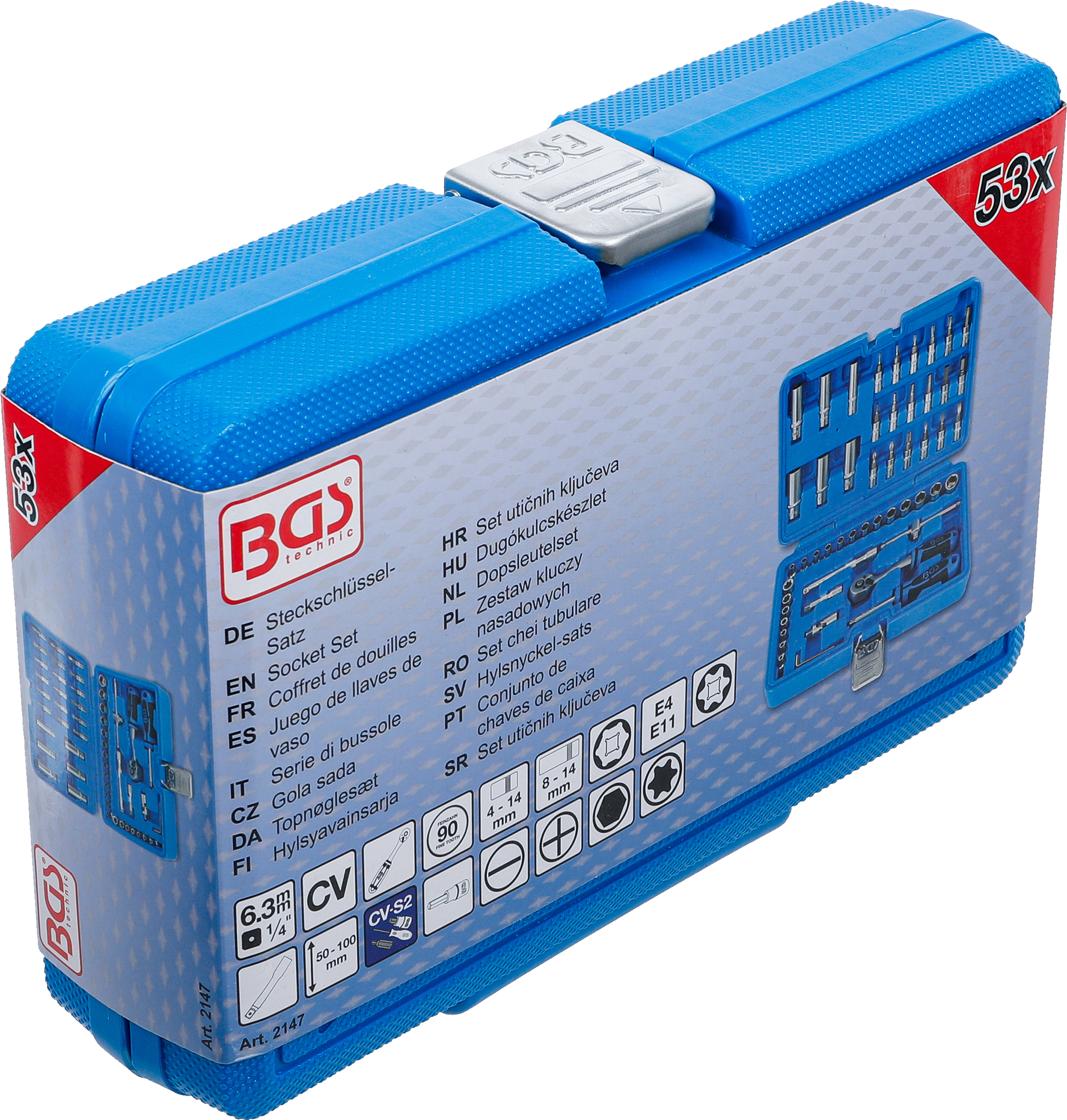 BGS Steckschlüssel-Satz | Antrieb 6,3 mm (1/4") | 53-tlg.