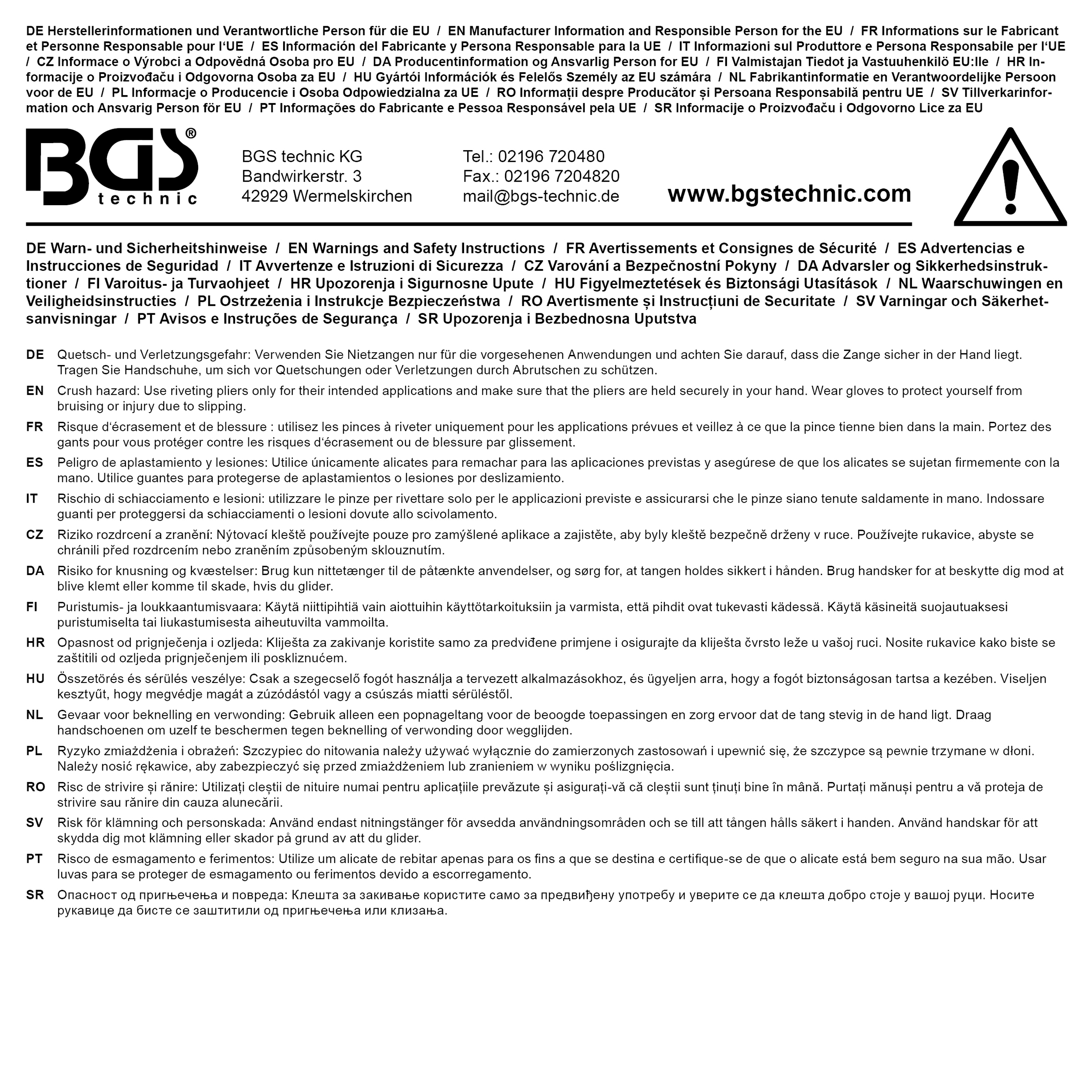 BGS Nietmutternzangen-Satz | M3 - M10 | 68-tlg.