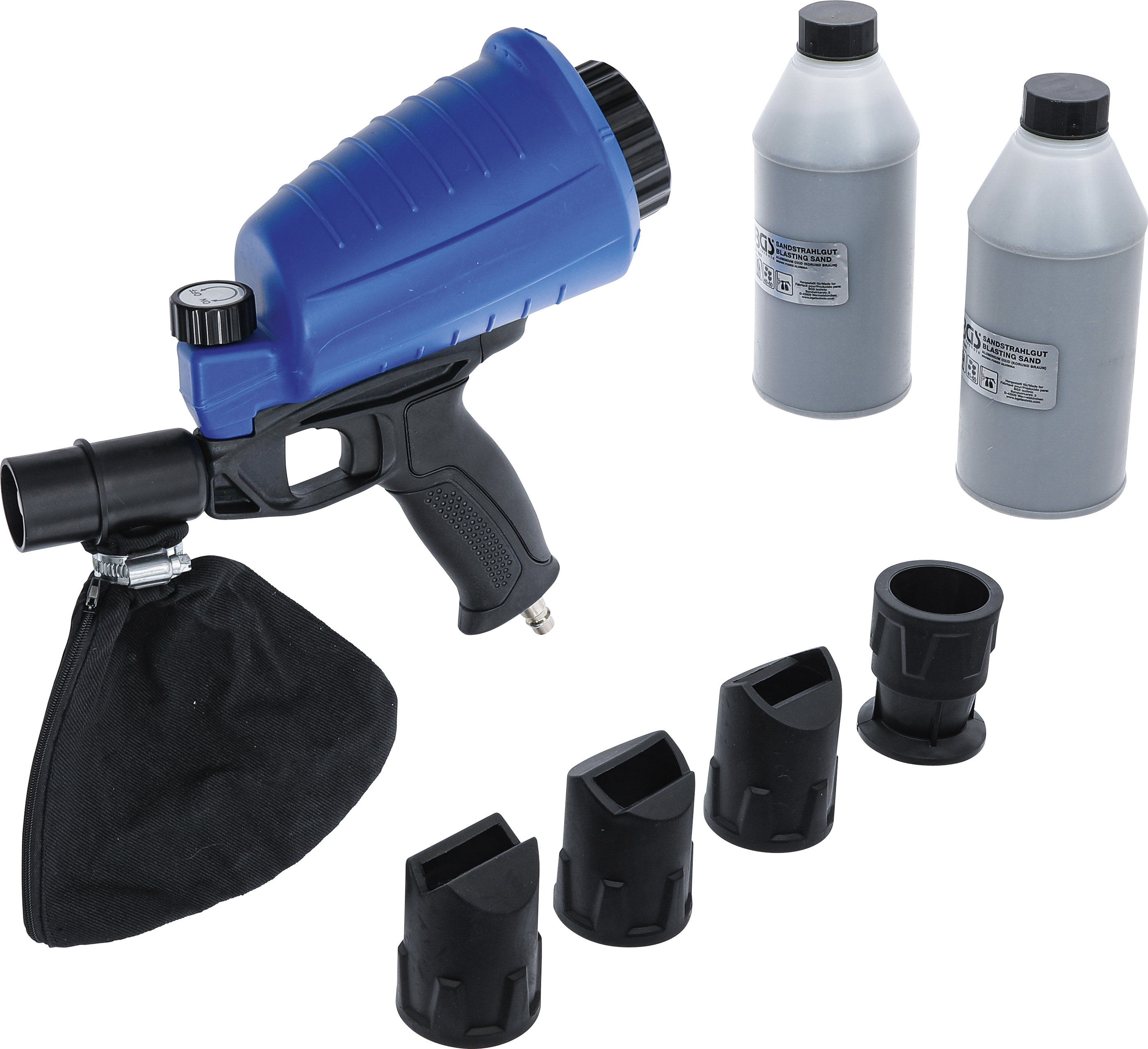 BGS Technic Druckluft Sandstrahlpistole inkl. Zubehör 3tlg