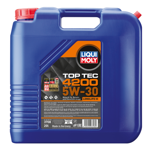 5W-30 Liqui Moly 3708 Top Tec 4200 Longlife III Motoröl 20 Liter