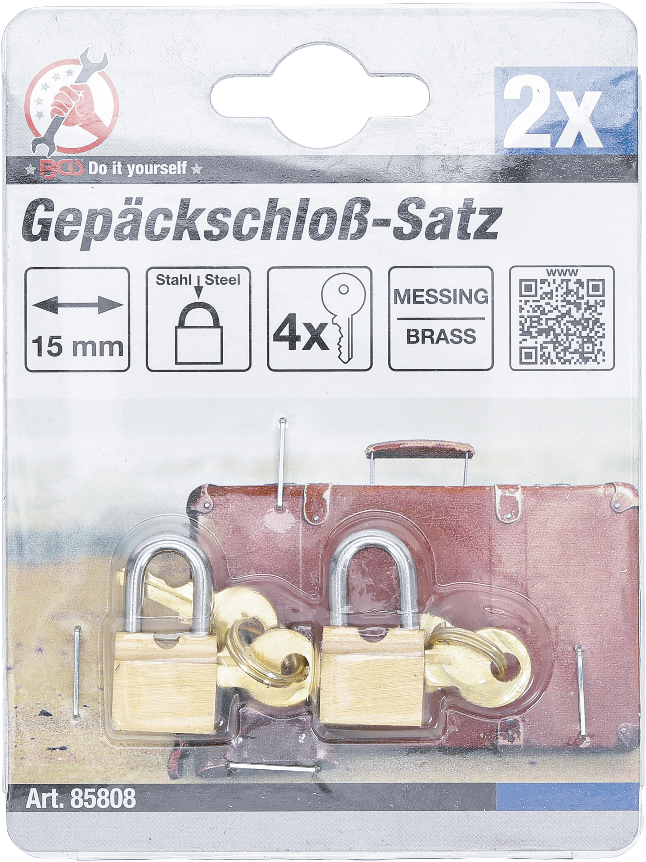 BGS Gepäckschloß-Satz | 15 mm | 2-tlg.
