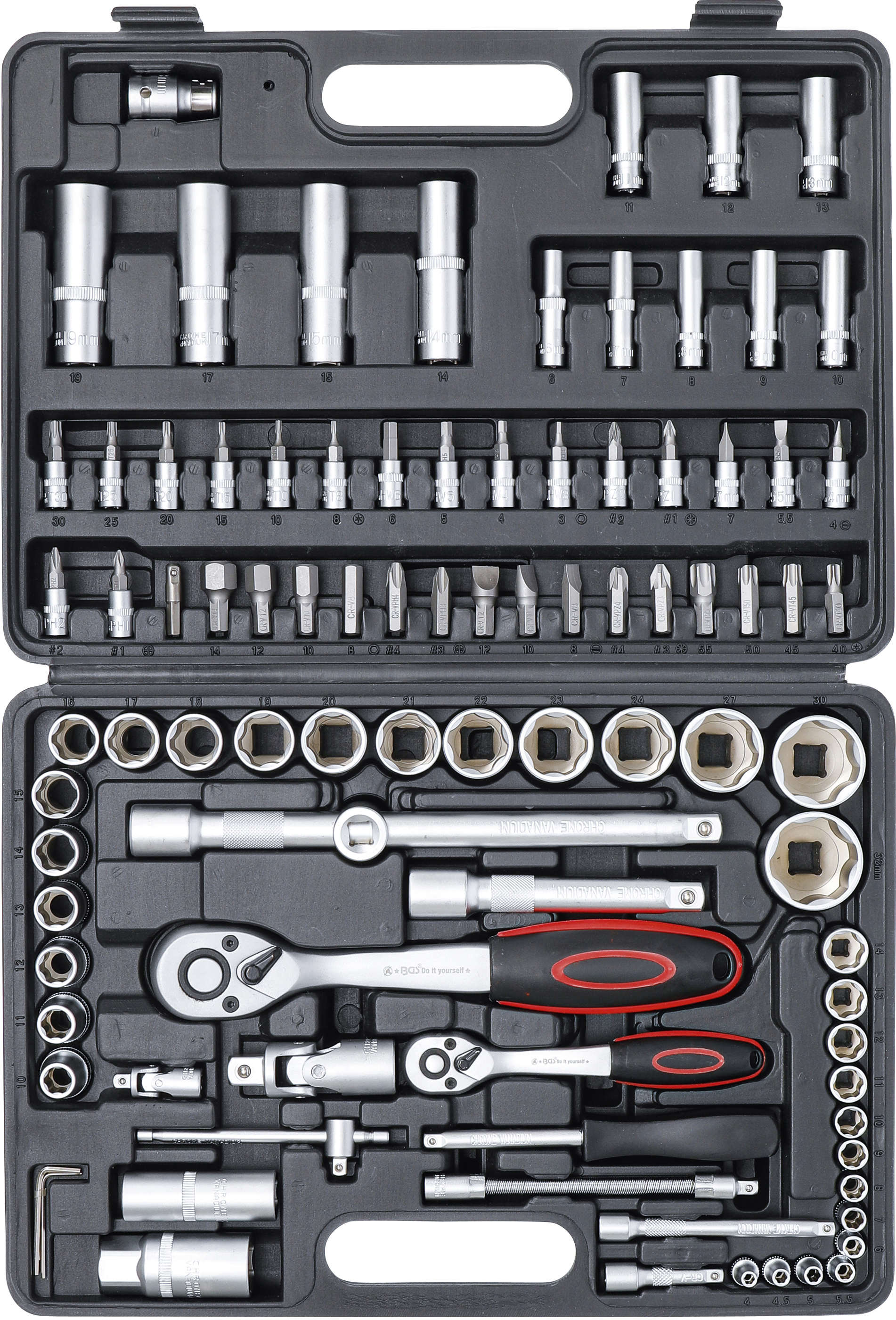 BGS Steckschlüssel-Satz | Antrieb 6,3 mm (1/4") / 12,5 mm (1/2") | 94-tlg.