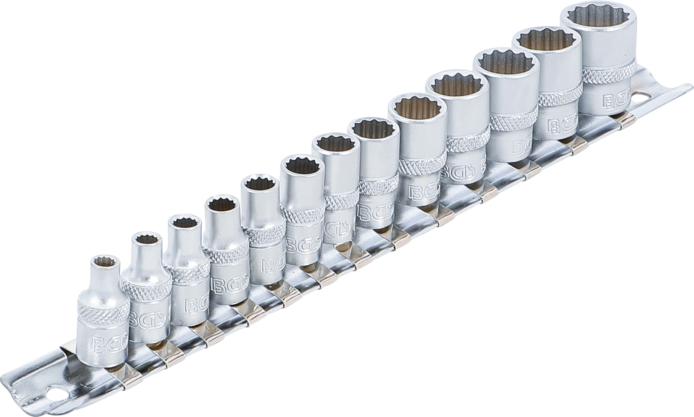 BGS Steckschlüssel-Einsatz-Satz Zwölfkant | Antrieb Innenvierkant 6,3 mm (1/4") | SW 4 - 14 mm | 13-tlg.