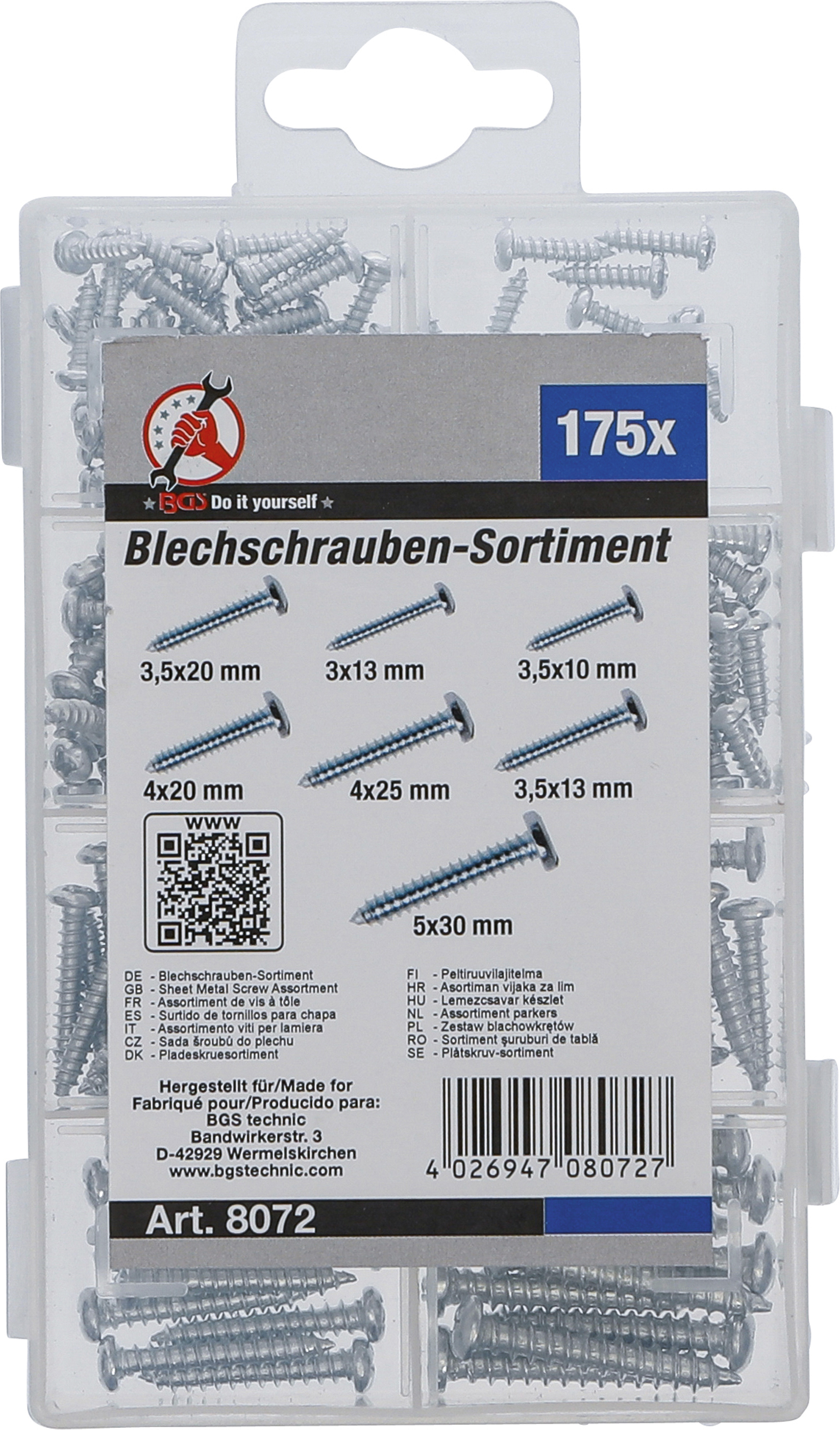 BGS Blechschrauben-Sortiment | 175-tlg.