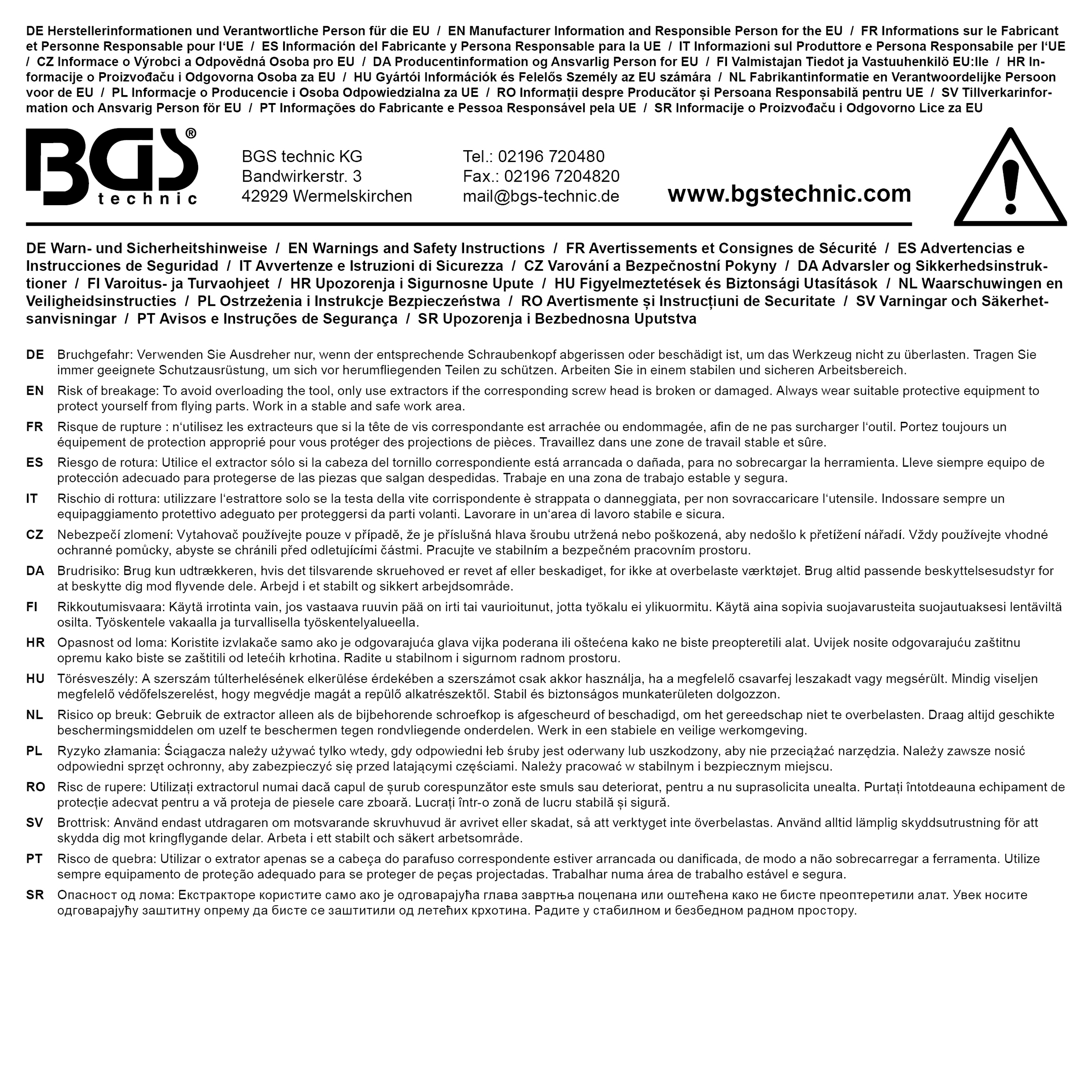 BGS Schraubenausdreher-Bit-Einsatz-Satz | Antrieb Innenvierkant 6,3 mm (1/4") / 10 mm (3/8") | für defektes T-Profil (für Torx) | T10 - T40 | 7-tlg.