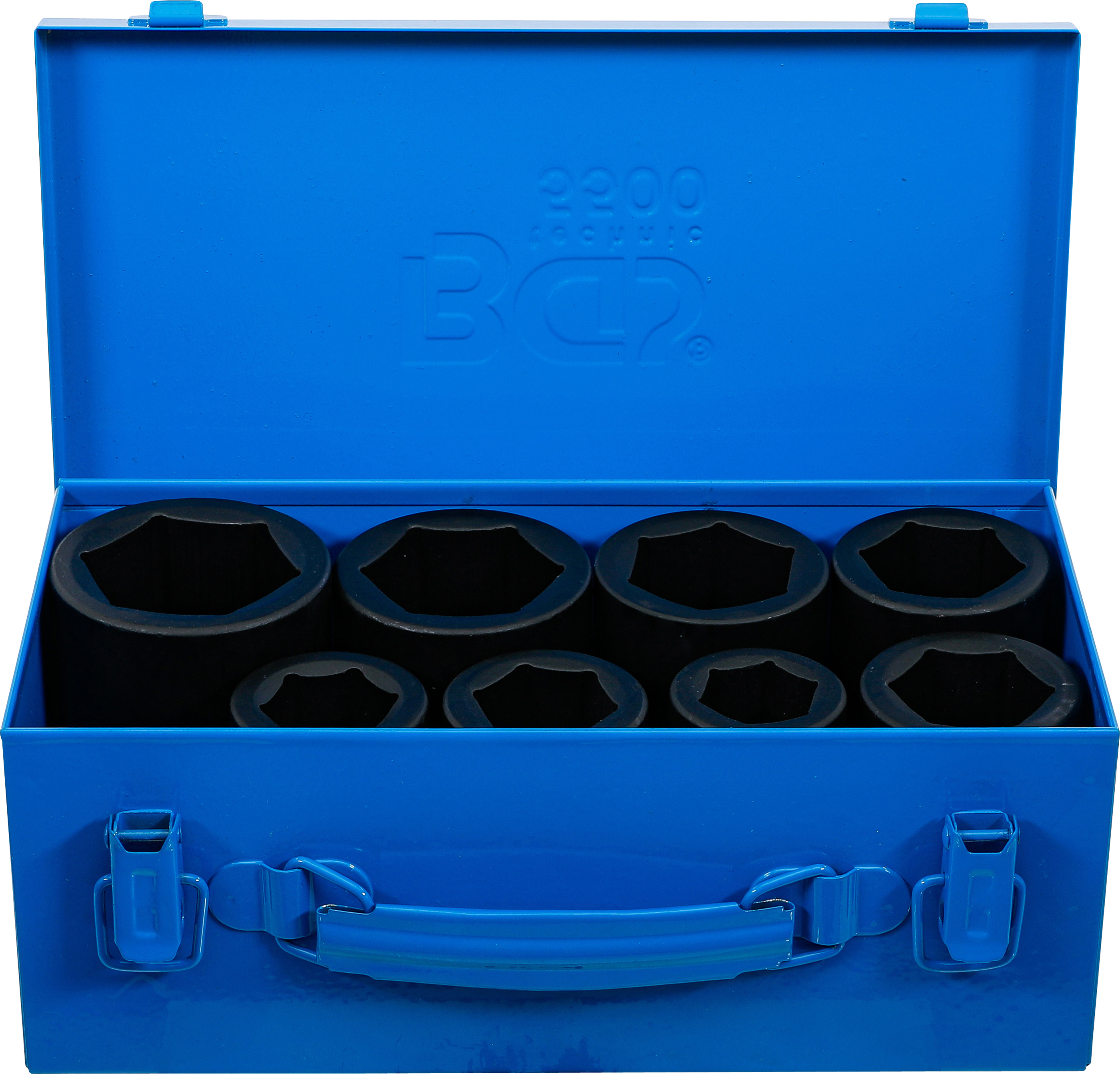 BGS Kraft-Steckschlüssel-Einsatz-Satz Sechskant, tief | Antrieb Innenvierkant 25 mm (1") | SW 27 - 50 mm | 8-tlg.
