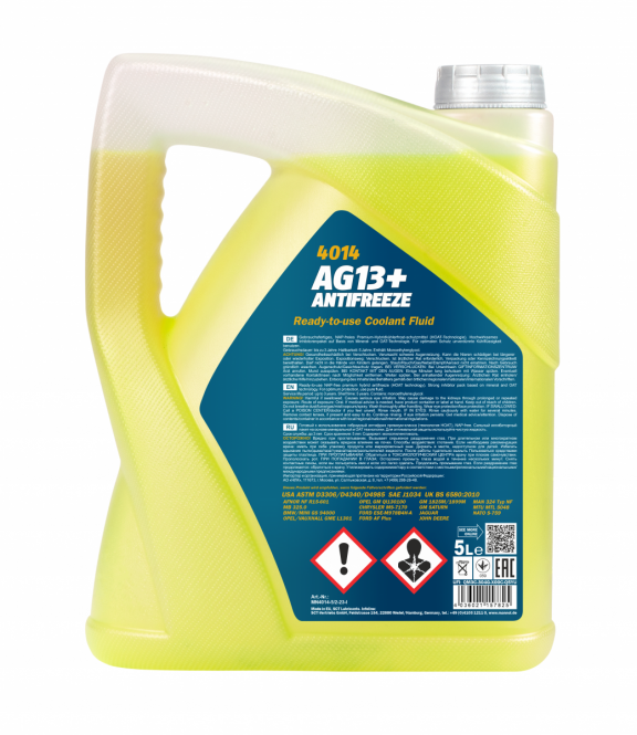 Mannol 4014 Kühlerfrostschutz Antifreeze AG13+ Advanced -40 Fertigmischung 5 Liter