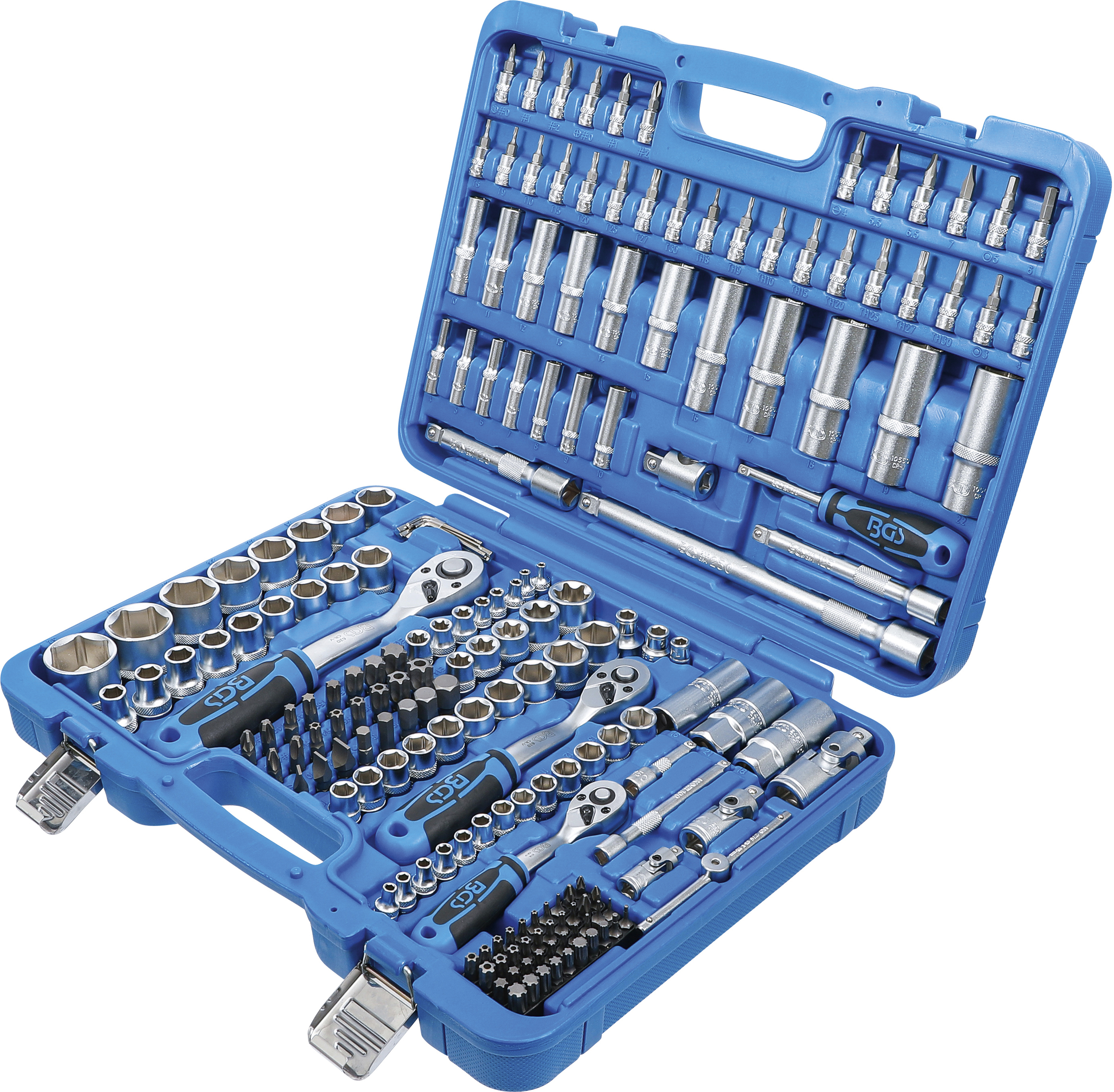BGS Steckschlüssel-Satz Sechskant | Antrieb 6,3 mm (1/4") / 10 mm (3/8") / 12,5 mm (1/2") | 192-tlg. BGS Steckschlüssel-Satz Sechskant | Antrieb 6,3 mm (1/4") / 10 mm (3/8") / 12,5 mm (1/2") | 192-tlg.