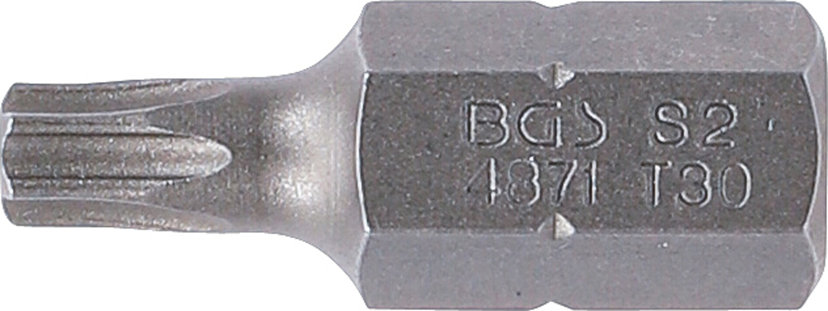 BGS Bit | Länge 30 mm | Antrieb Außensechskant 10 mm (3/8") | T-Profil (für Torx) T30