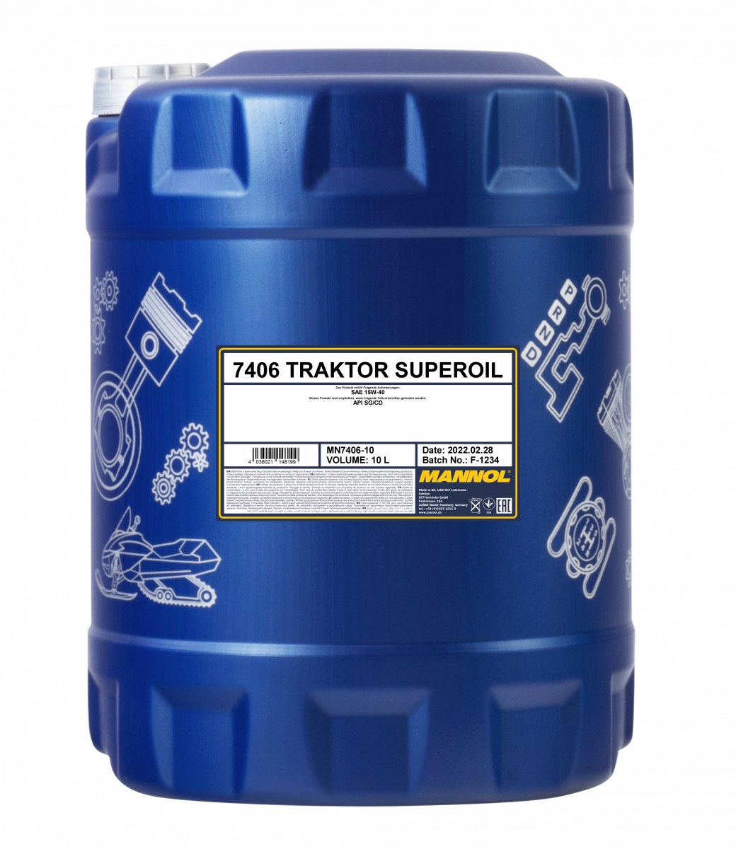 15W-40 Mannol 7406 Traktor Superoil Motoröl 10 Liter