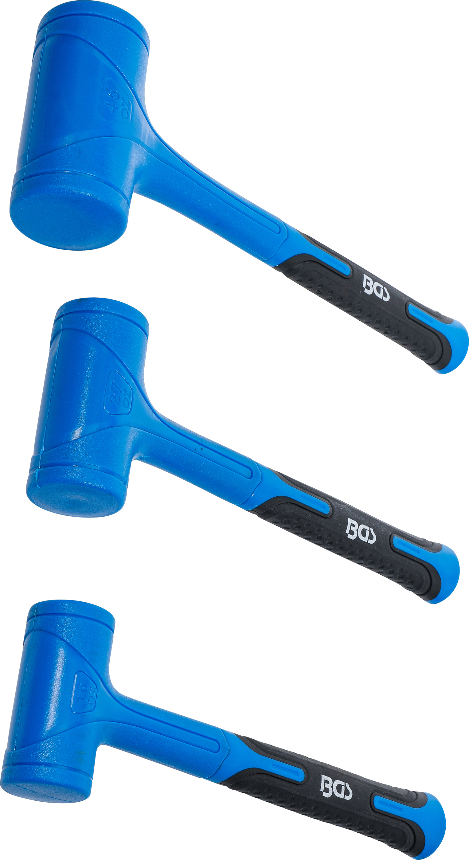 BGS Schonhammer-Satz | rückschlagfrei | Ø 47 / 55 / 65 mm | 450 / 765 / 1275 g | 3-tlg.