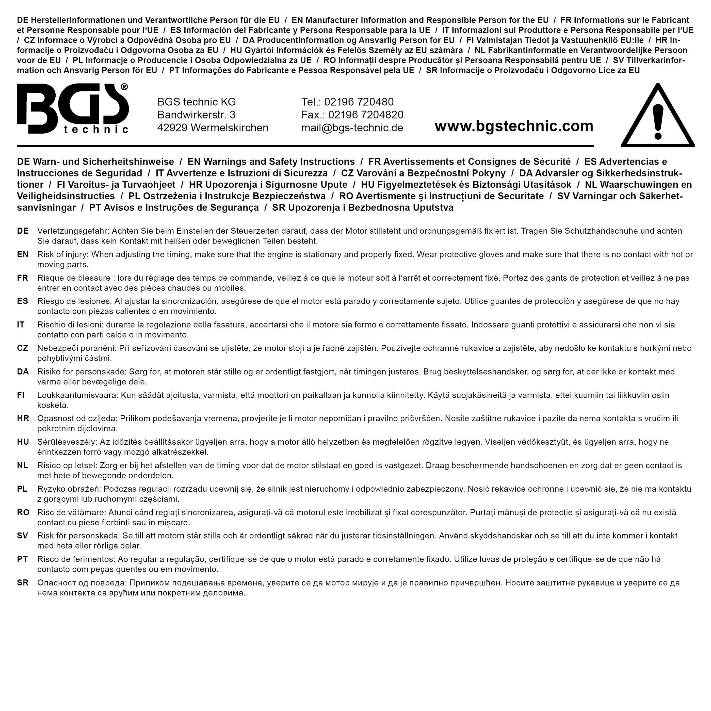 BGS Arretierwerkzeug für Kurbelwellen-Zahnriemenräder | für VAG