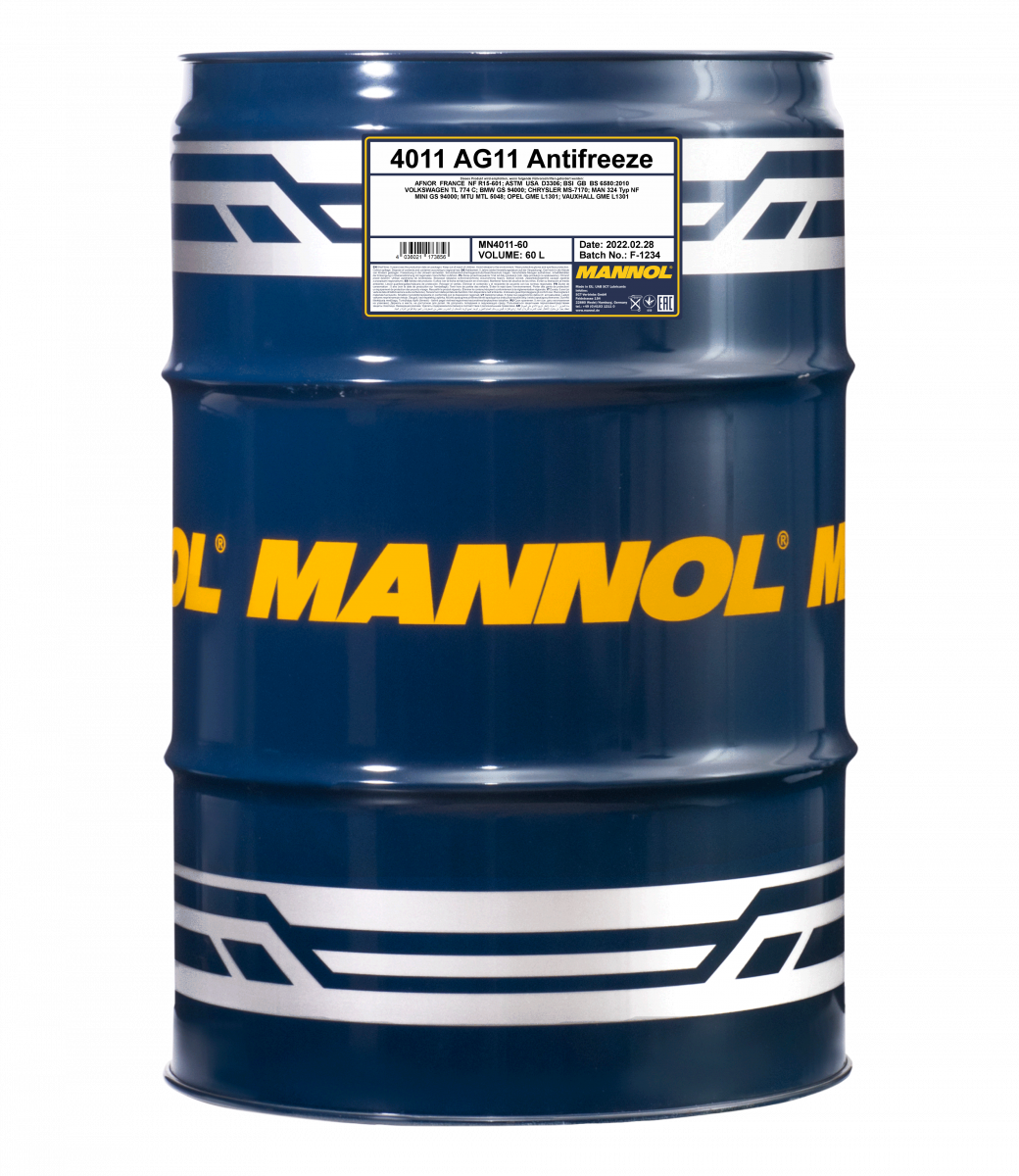 Mannol 4011 Kühlerfrostschutz Antifreeze AG11 Longterm -40 Fertigmischung 60 Liter