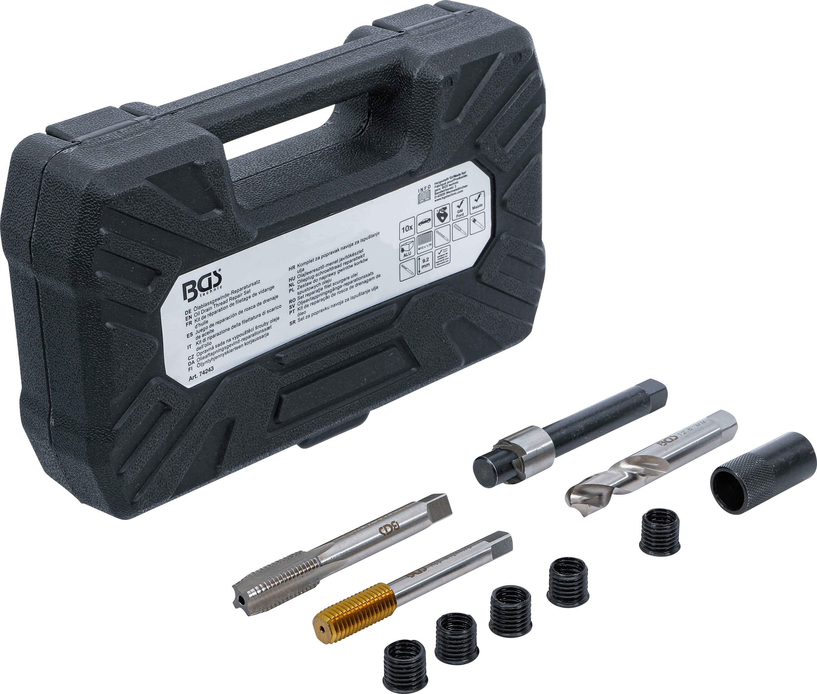 BGS Reparatursatz für Öl-Ablass-Gewinde | für Aluminium-Ölwannen | M12 x 1,75 mm
