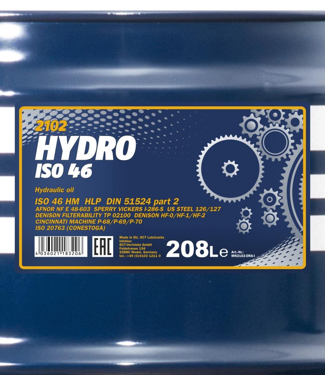 Mannol 2102 Hydro ISO 46 Hydrauliköl 208 Liter