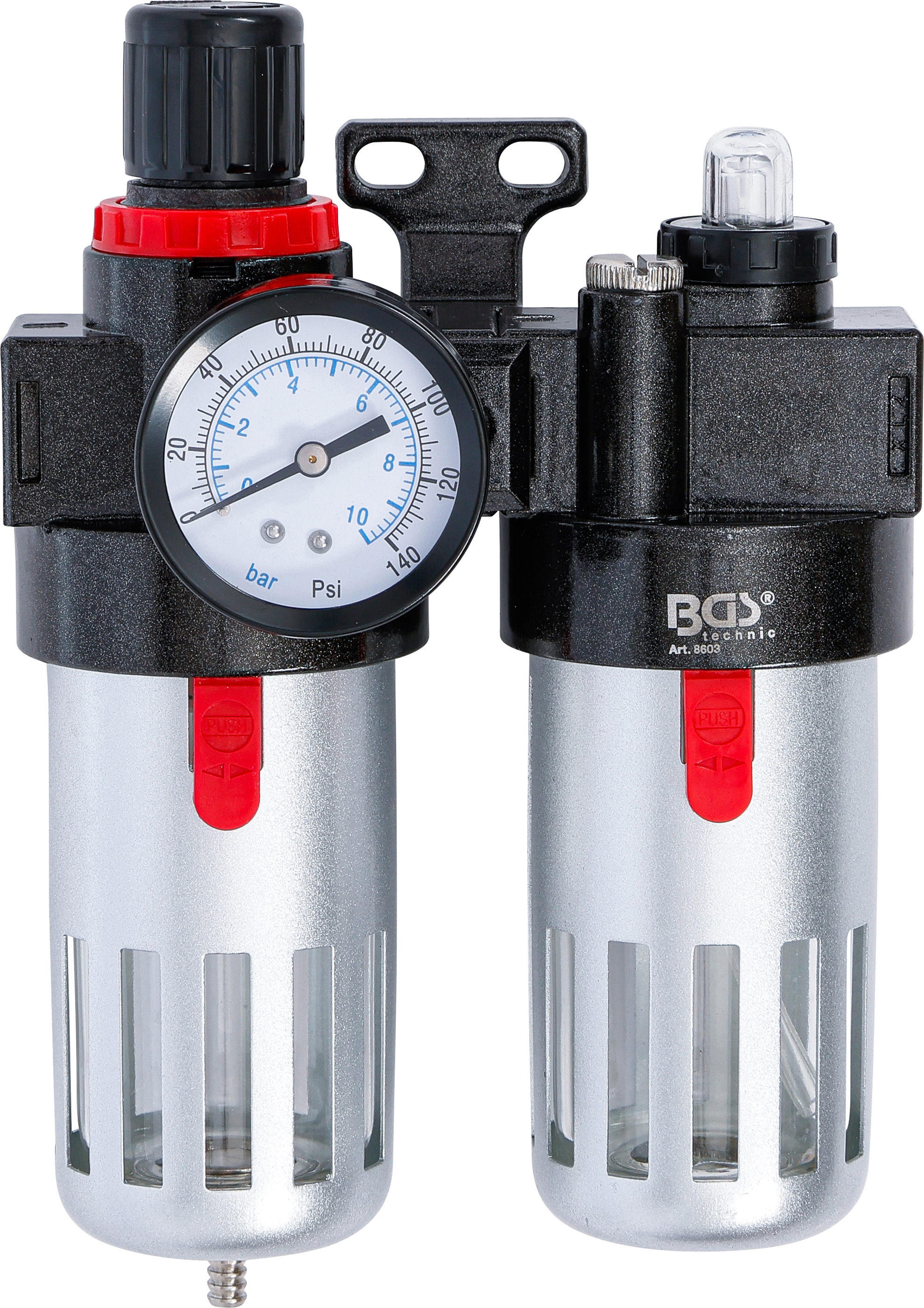 BGS Druckluft-Filter / Öler-Einheit mit Druckregler