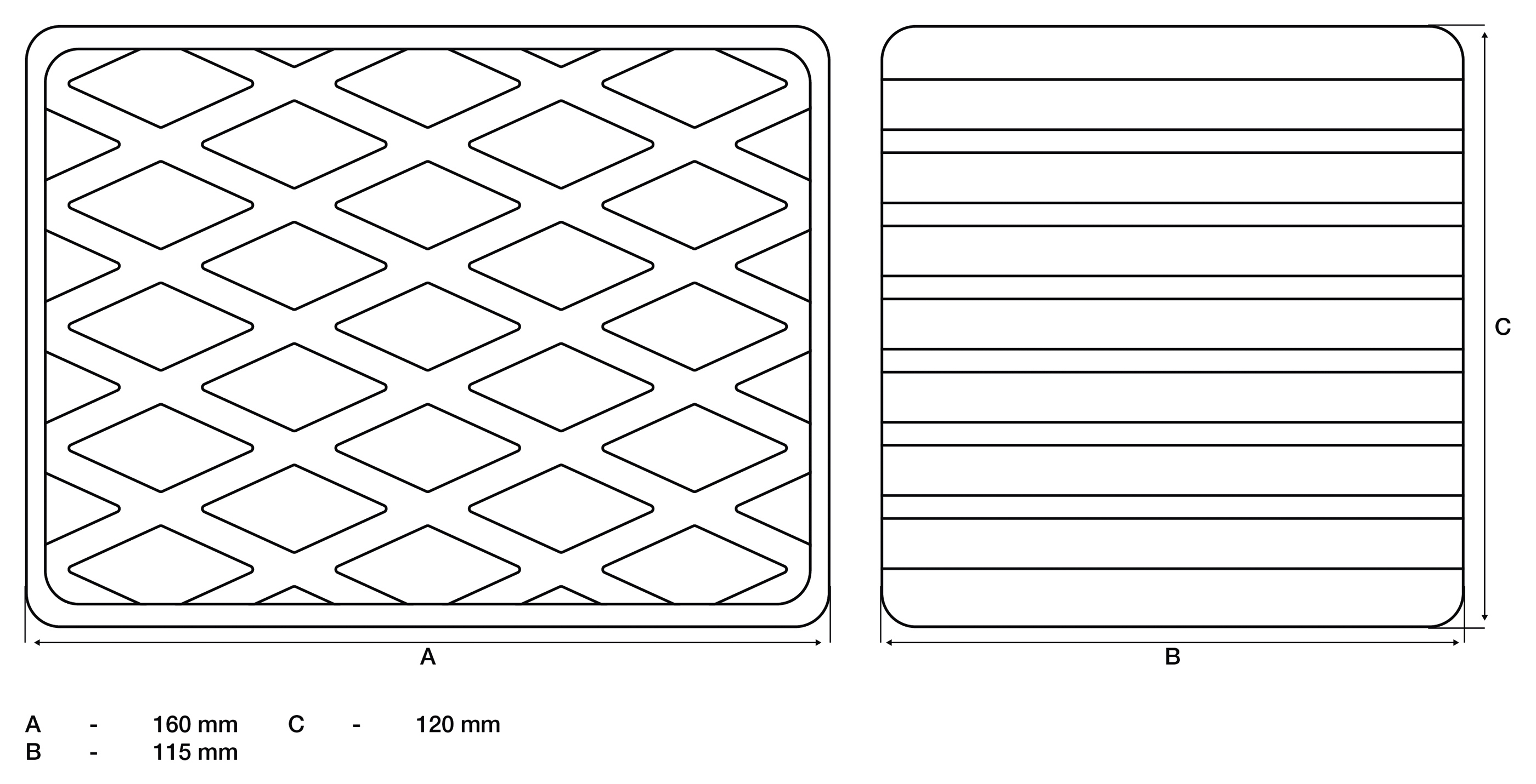 BGS Gummiauflage | für Hebebühnen | 160 x 120 x 115 mm