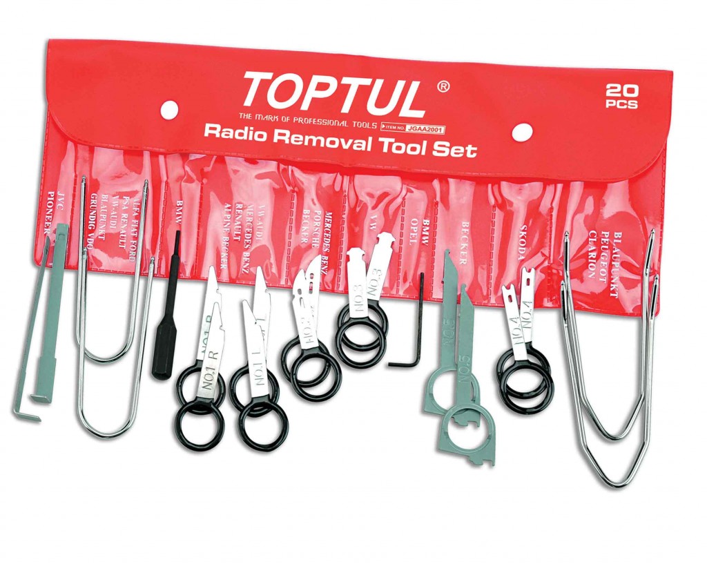 Toptul Werkzeug Set zum Ausbau von Autoradios 20tlg