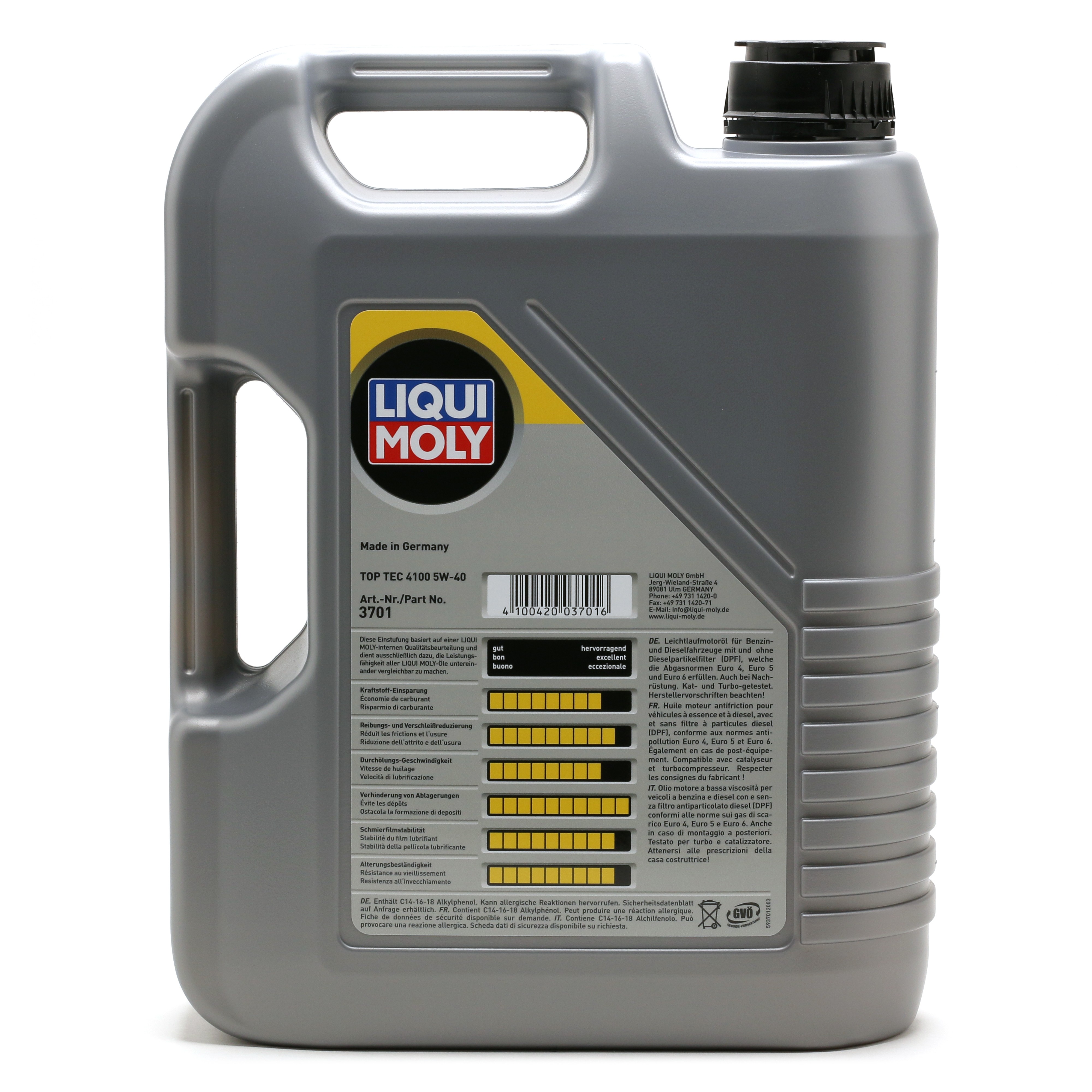 5W-40 Liqui Moly Top Tec 4100 Motoröl 5 Liter