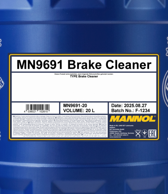 Mannol 9691 Brake Cleaner Bremsenreiniger 20 Liter