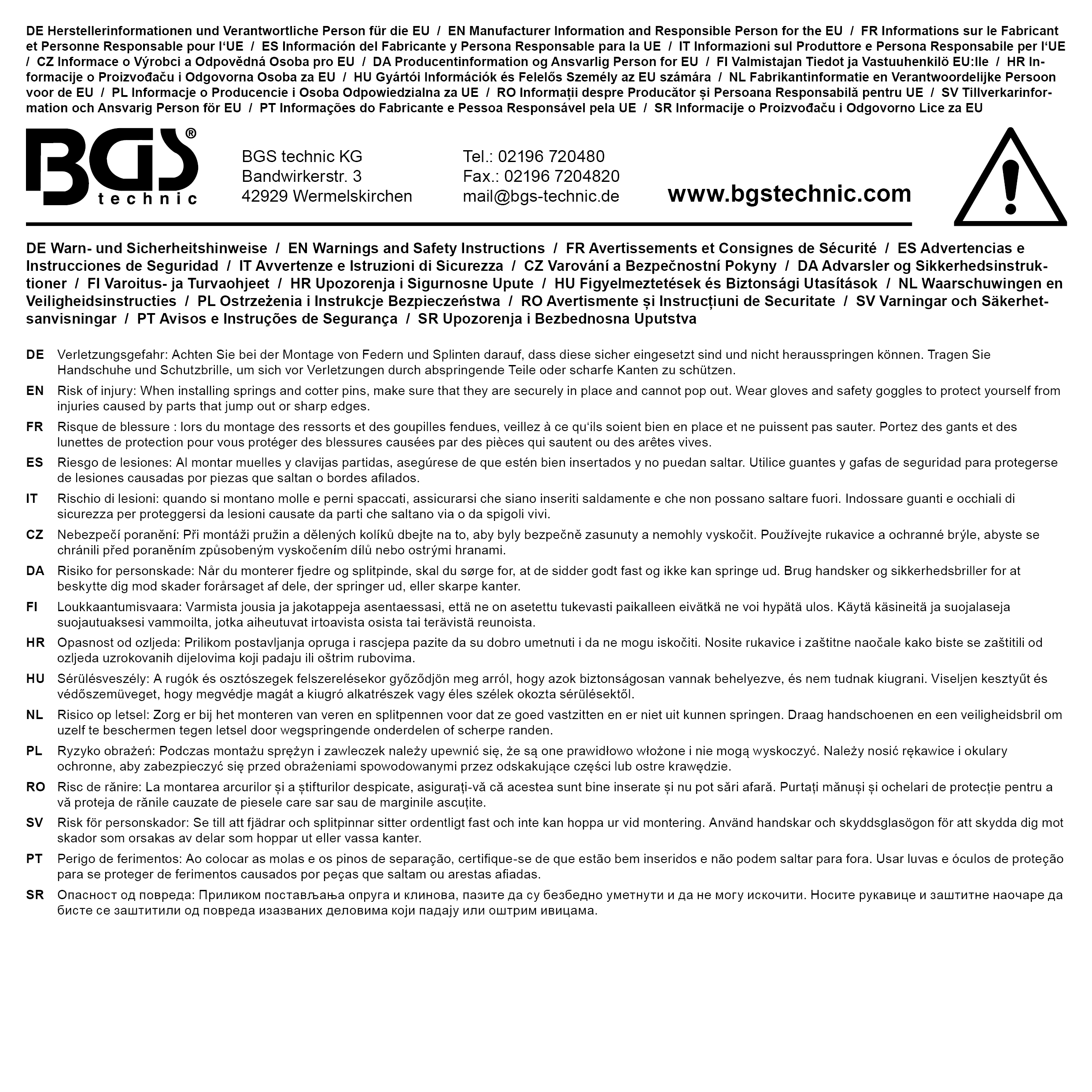 BGS Klappsplinte-Sortiment | Bolzen-Ø 4,5 - 11 mm | 32-tlg.