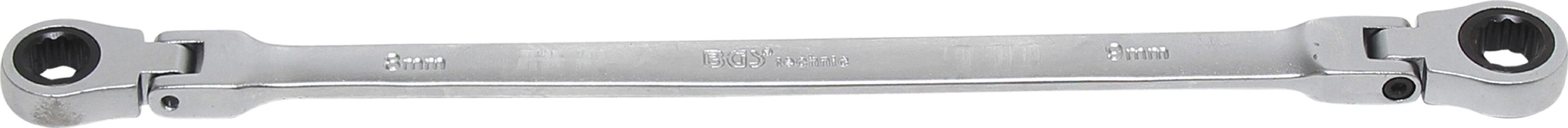 BGS Doppel-Ratschen-Gelenkschlüssel | SW 8 x 9 mm