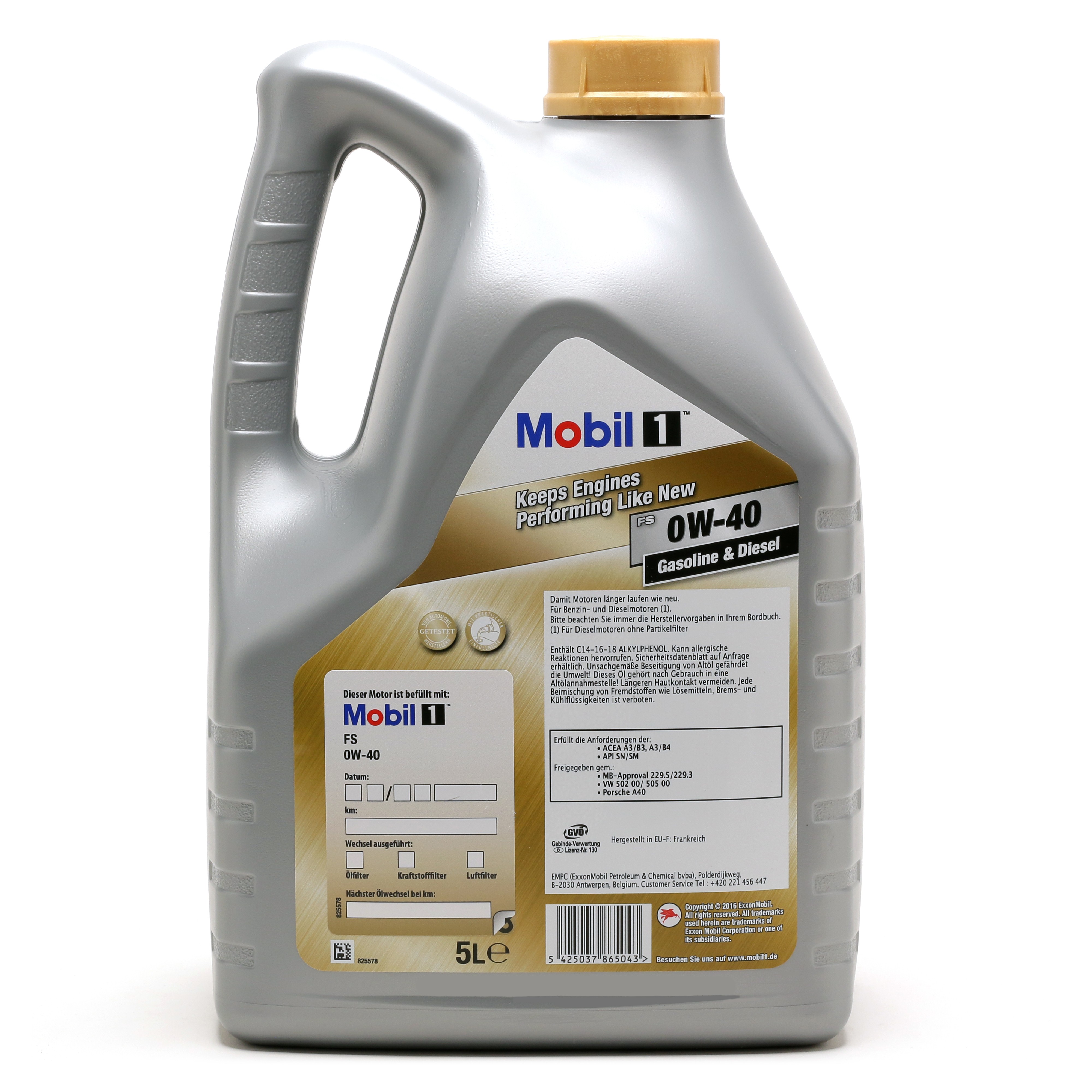 0W-40 Mobil 1 FS (ehem. New Life) Motoröl 5 Liter