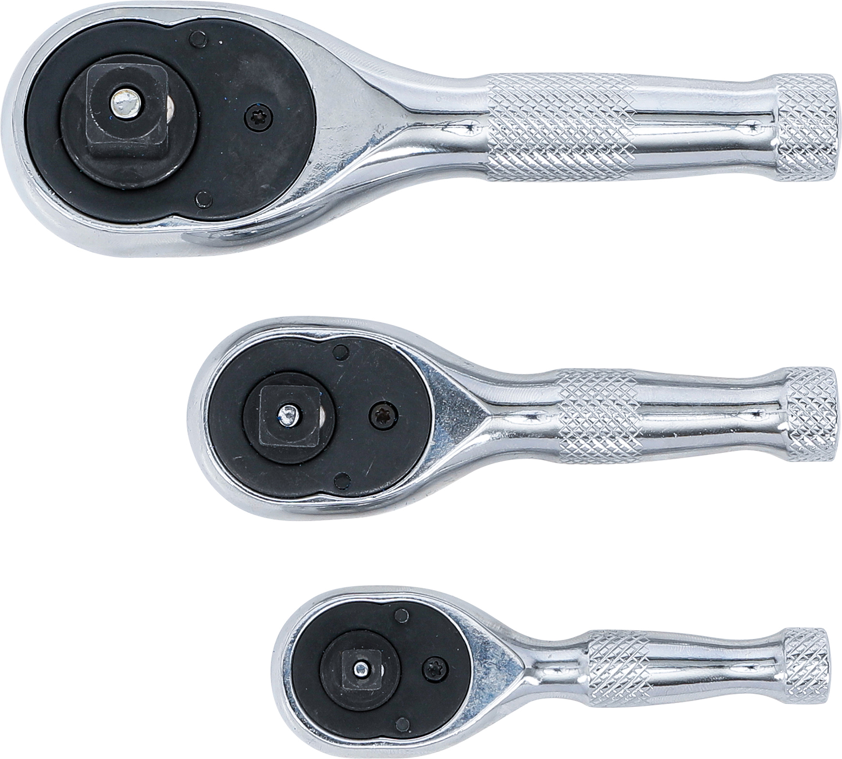 BGS Mini-Umschaltknarren-Satz | 6,3 mm (1/4") / 10 mm (3/8") / 12,5 mm (1/2") | 3-tlg.