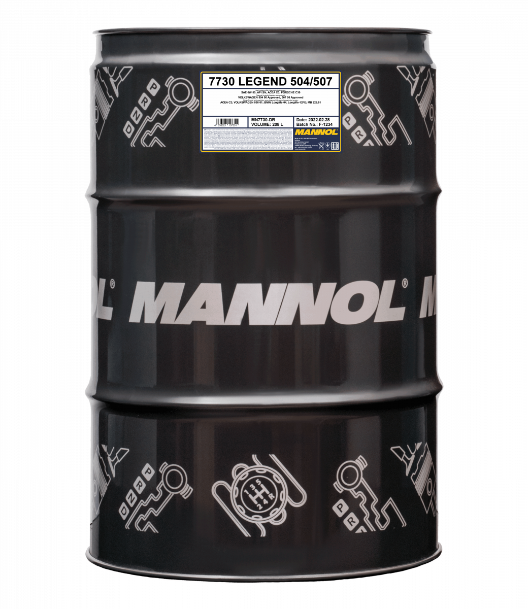 0W-30 Mannol 7730 Legend 504 507 für VW Audi Skoda Motoröl 208 Liter