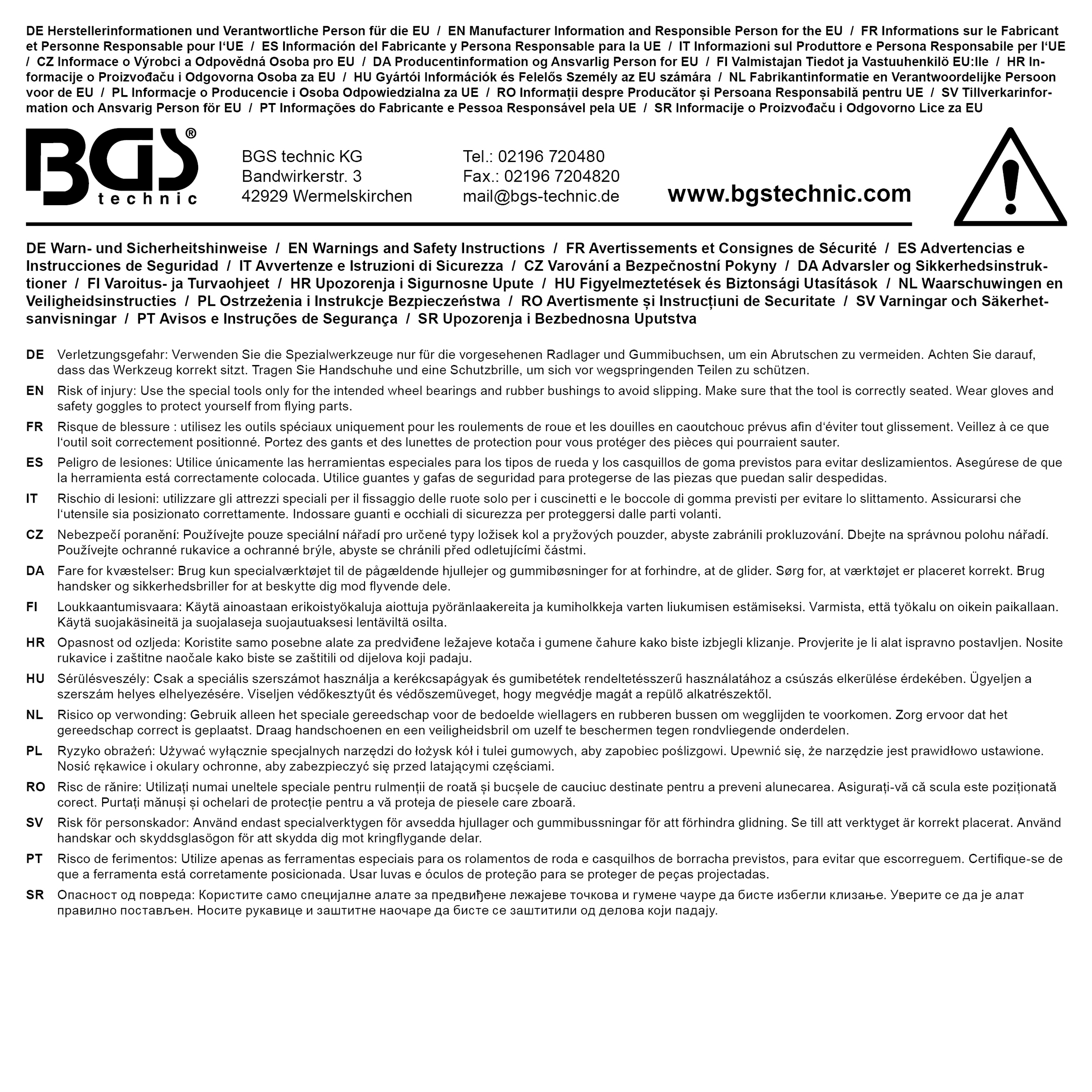 BGS Hinterachs-Querlenkerbuchsen-Werkzeug-Satz | für Ford, Mazda, Volvo