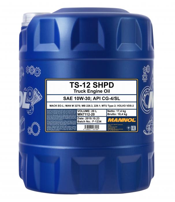 10W-30 Mannol 7112 TS-12 SHPD Mötoröl 20 Liter