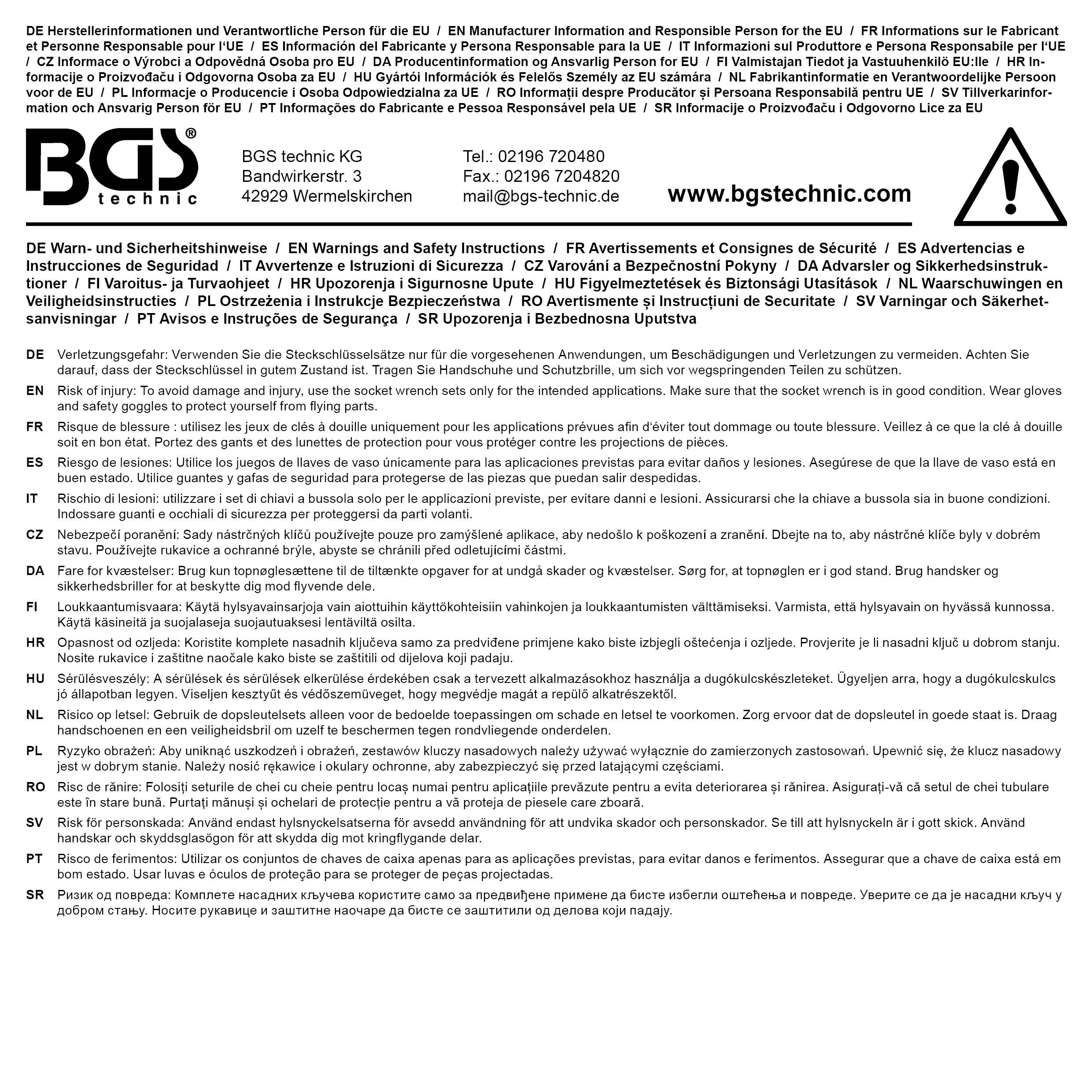 BGS Durchsteck-Steckschlüssel-Satz | Gear Lock | SW 4,5 - 25 mm | 52-tlg.