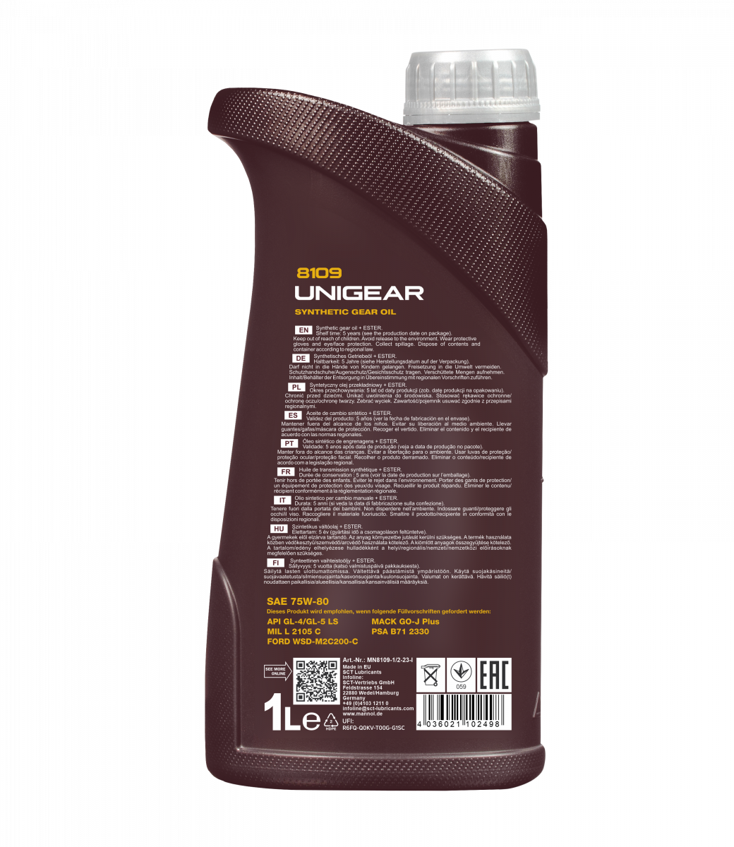 75W-80 Mannol 8109 Unigear Getriebeöl 1 Liter