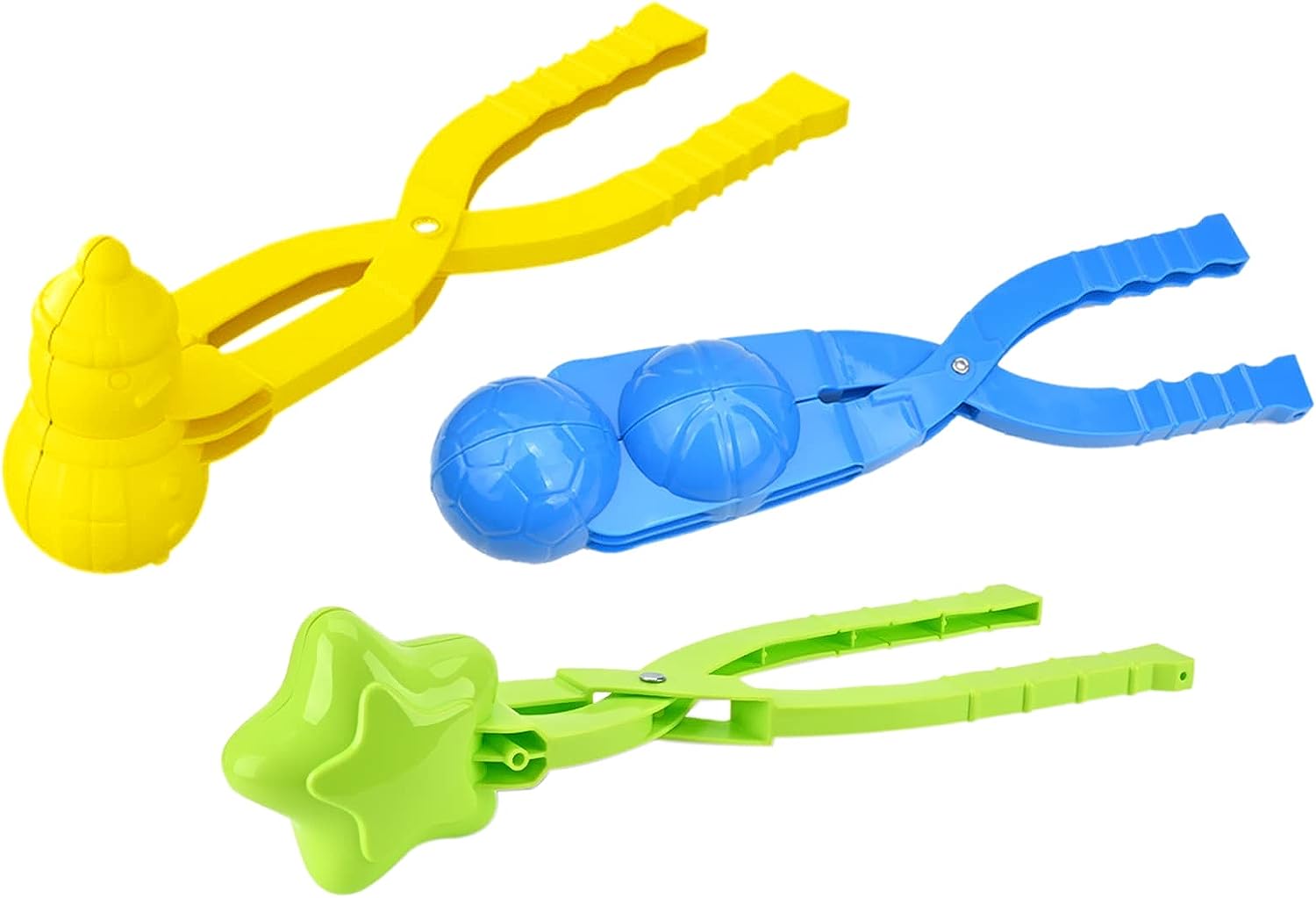 RoxNvm Schneeball Maker Set, 3 PCS Großer Schneeballzange, Schneeballmacher mit Rutschfesten Griff, Verschiedene Muster Winter Schnee Scoop Clip, Spie