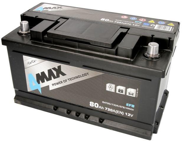 Starterbatterie 4MAX Start-Stop EFB Autobatterie 12V 80Ah 800A