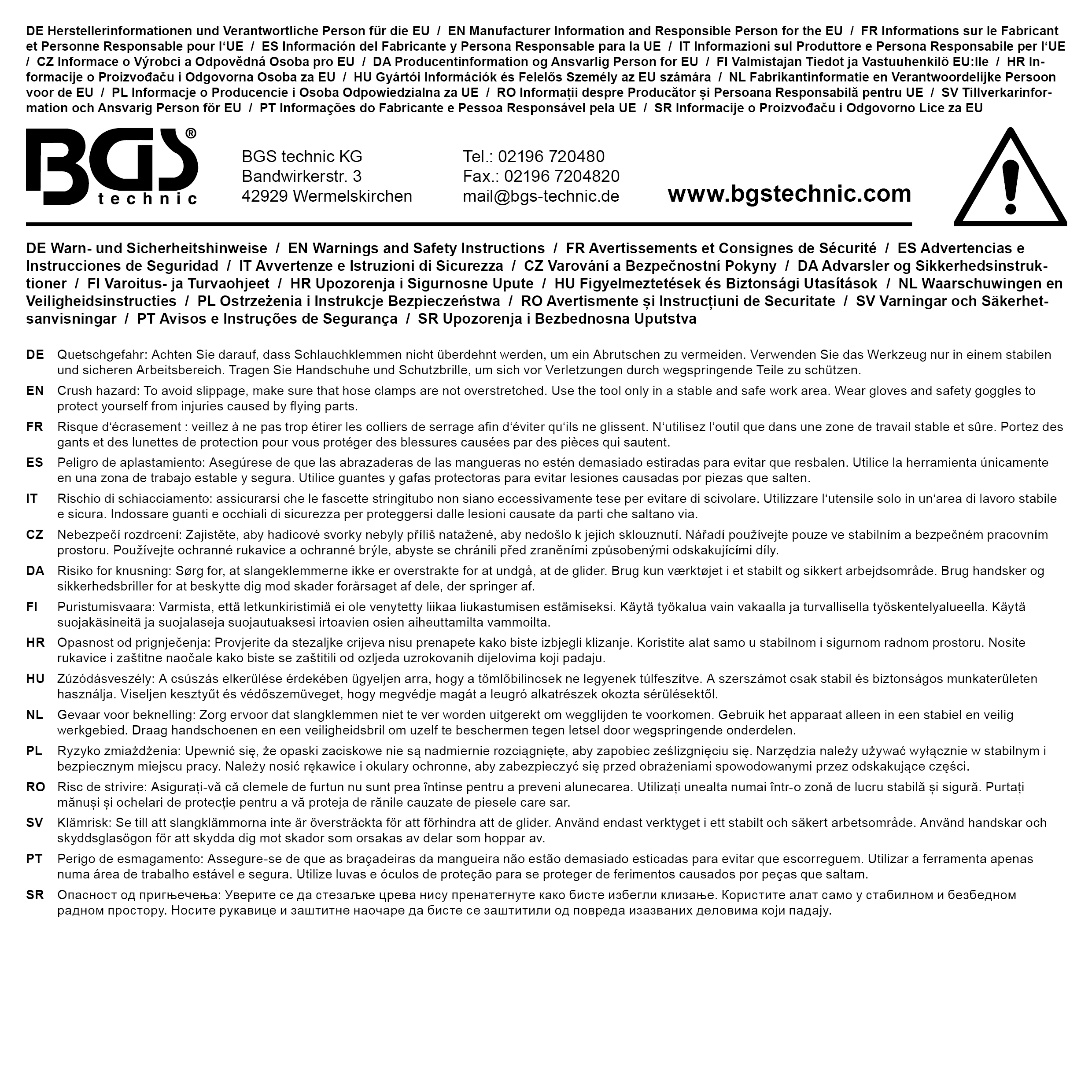 BGS Schlauchklemmen-Sortiment | rostfrei | auf Tafel | 111-tlg.