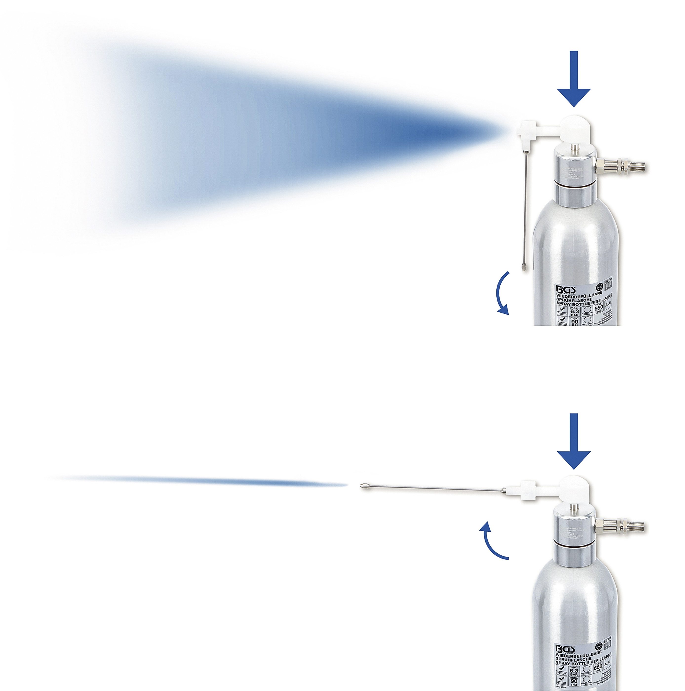 BGS Druckluft-Sprühflasche | Aluminiumausführung | 650 ml