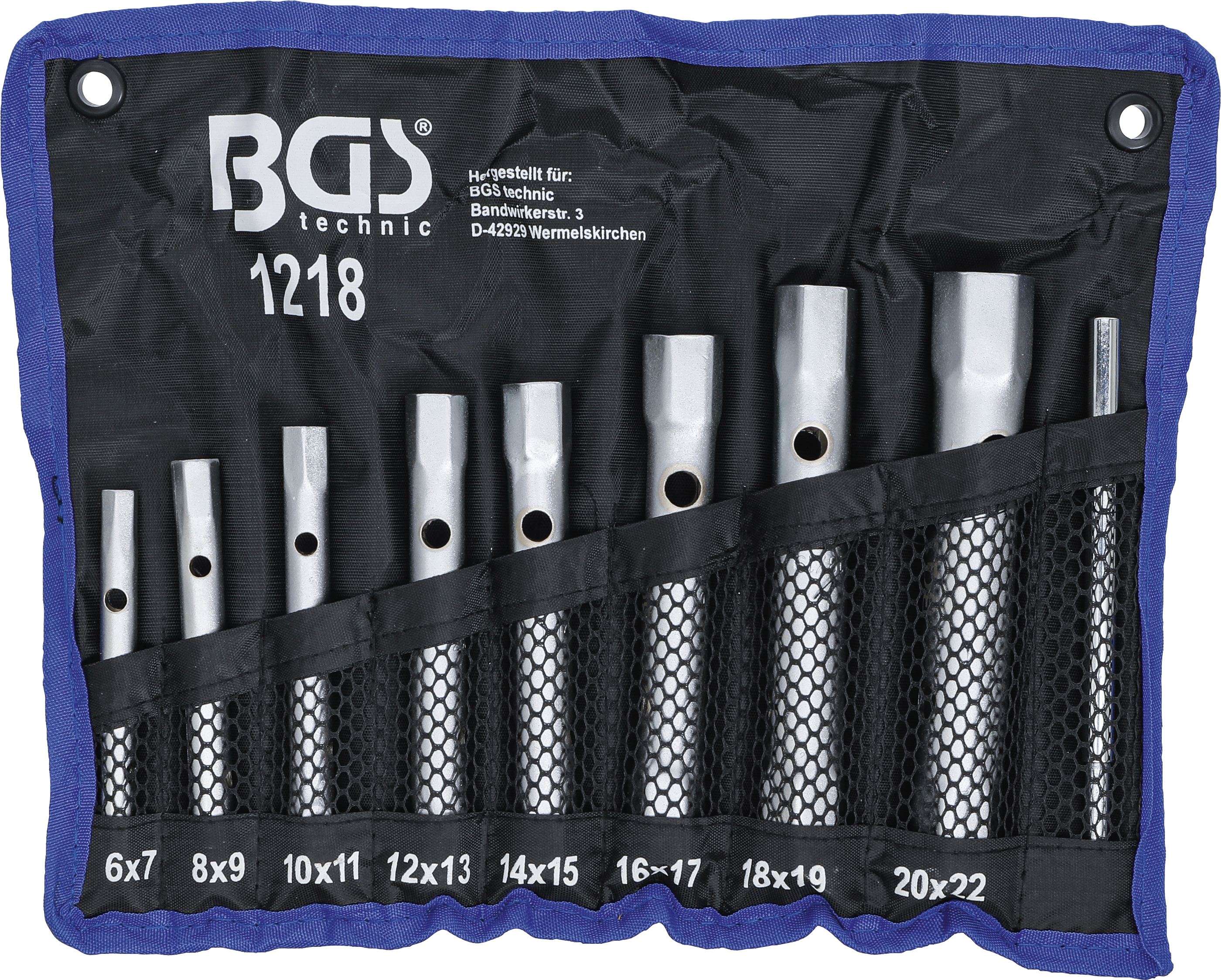 BGS Rohrsteckschlüssel-Satz | SW 6 x 7 - 20 x 22 mm | 9-tlg.