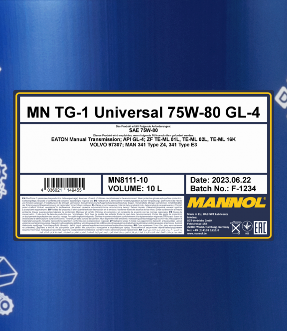75W-80 Mannol 8111 TG-1 Universal Getriebeöl 20 Liter