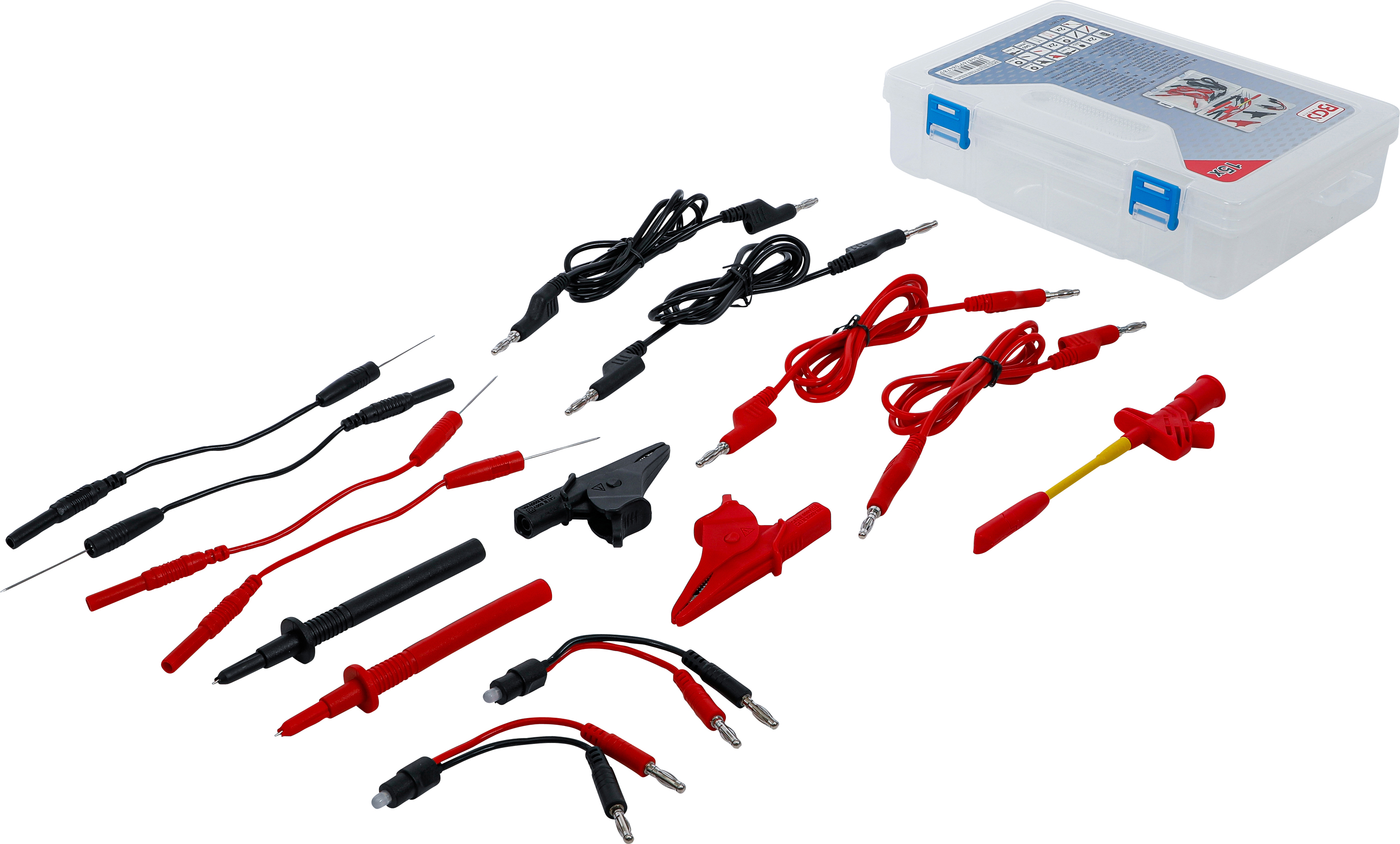 BGS Messkabel- und Prüfspitzen-Zubehör-Sortiment | für Multimeter | 15-tlg.